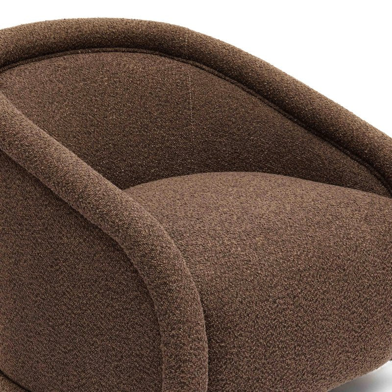 Rory Chocolate Brown Boucle Swivel Chair - Image 5