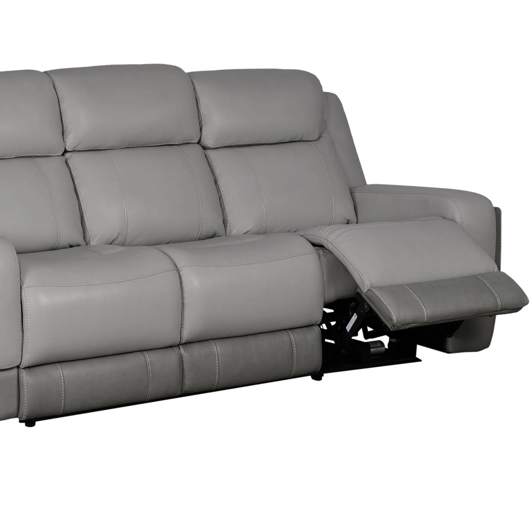 Rosalyn 87" Zero Gravity Power Reclining Sofa with Dropdown Console in Silver and Gray Leather - Image 3