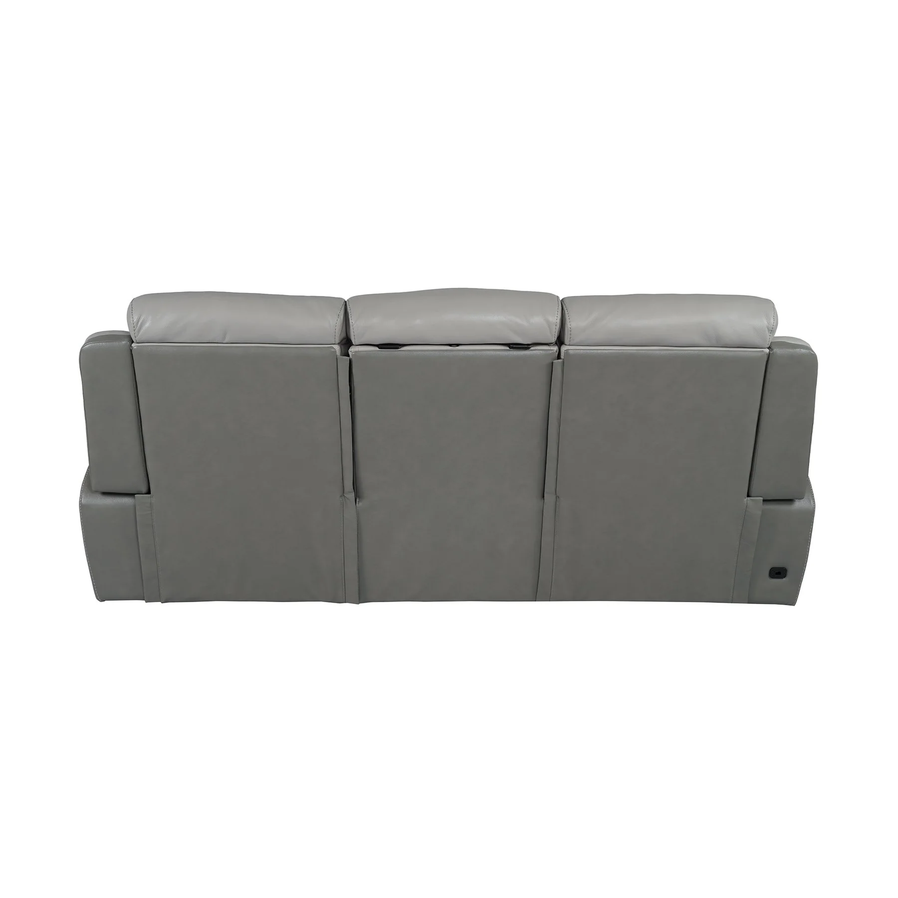 Rosalyn 87" Zero Gravity Power Reclining Sofa with Dropdown Console in Silver and Gray Leather - Image 6