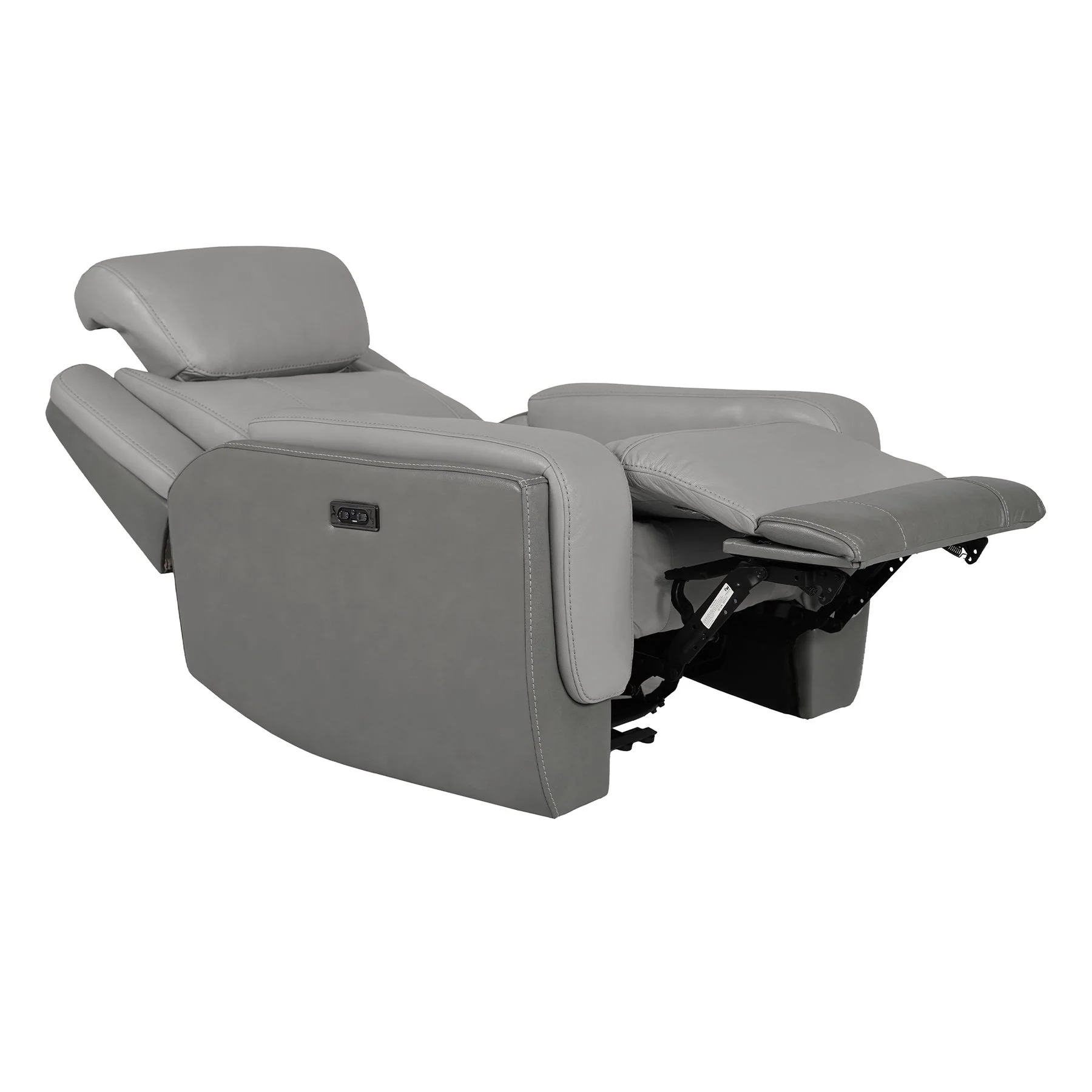 Rosalyn Zero Gravity Power Recliner in Silver and Gray Leather with Power Headrest - Image 4