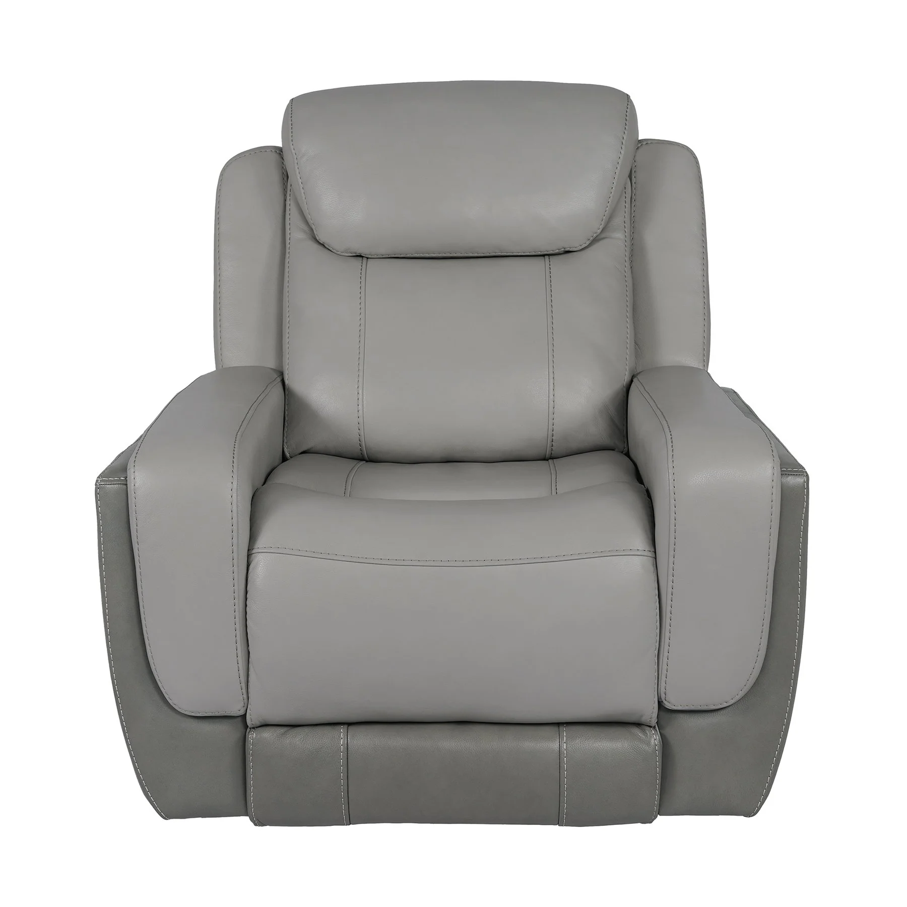 Rosalyn Zero Gravity Power Recliner in Silver and Gray Leather with Power Headrest - Image 5
