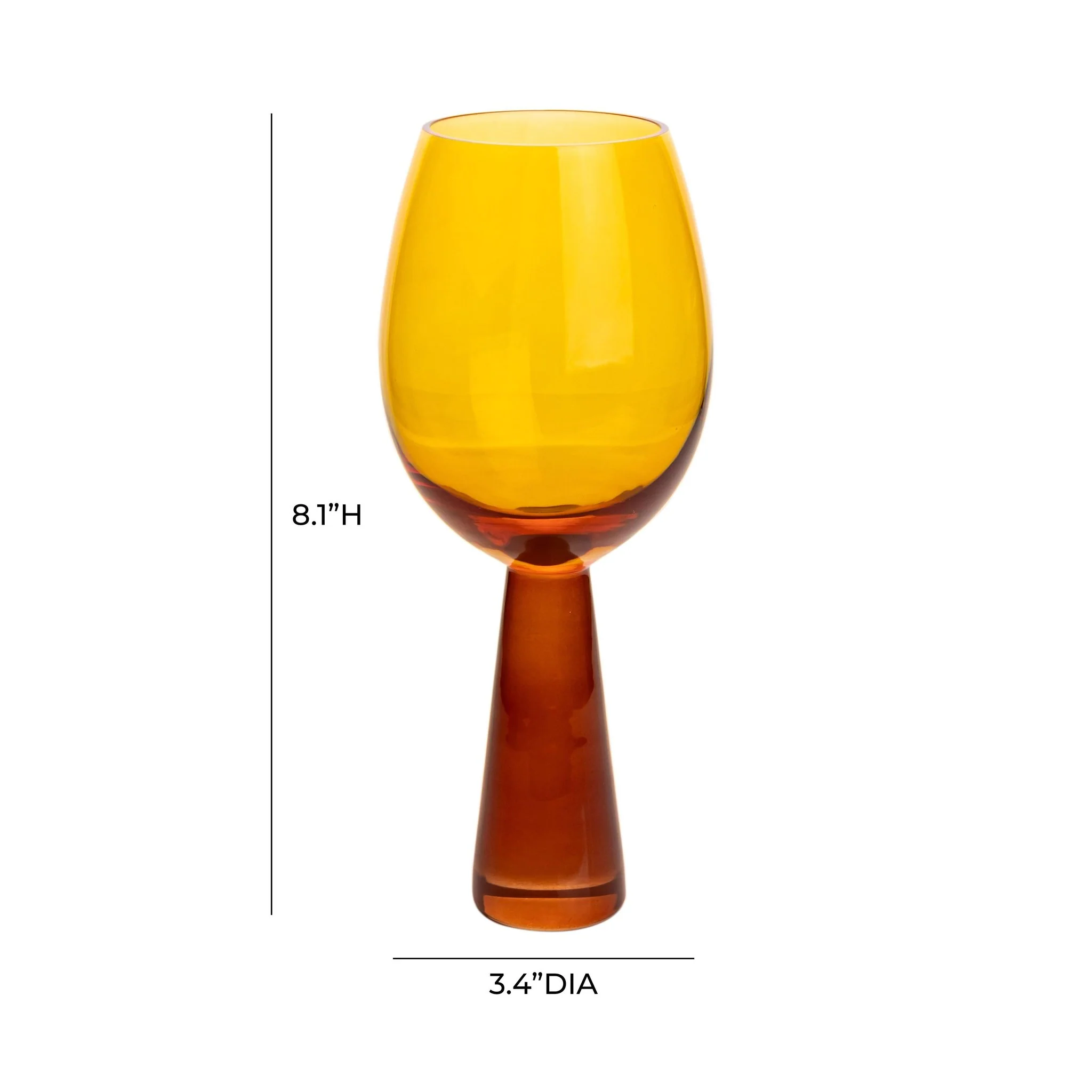 Rose Amber Wine Glasses - Set of 4 - Image 6