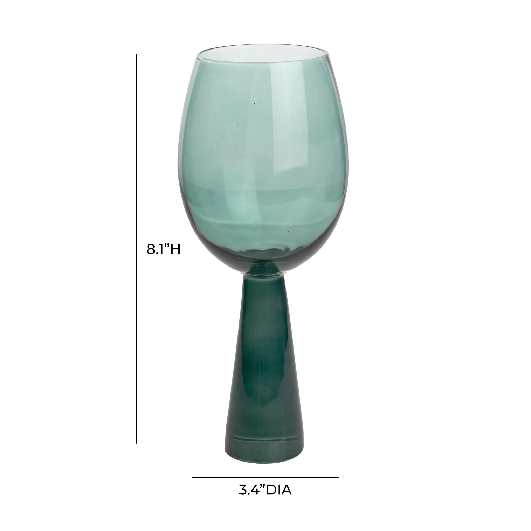Rose Green Wine Glasses - Set of 4 - Image 6