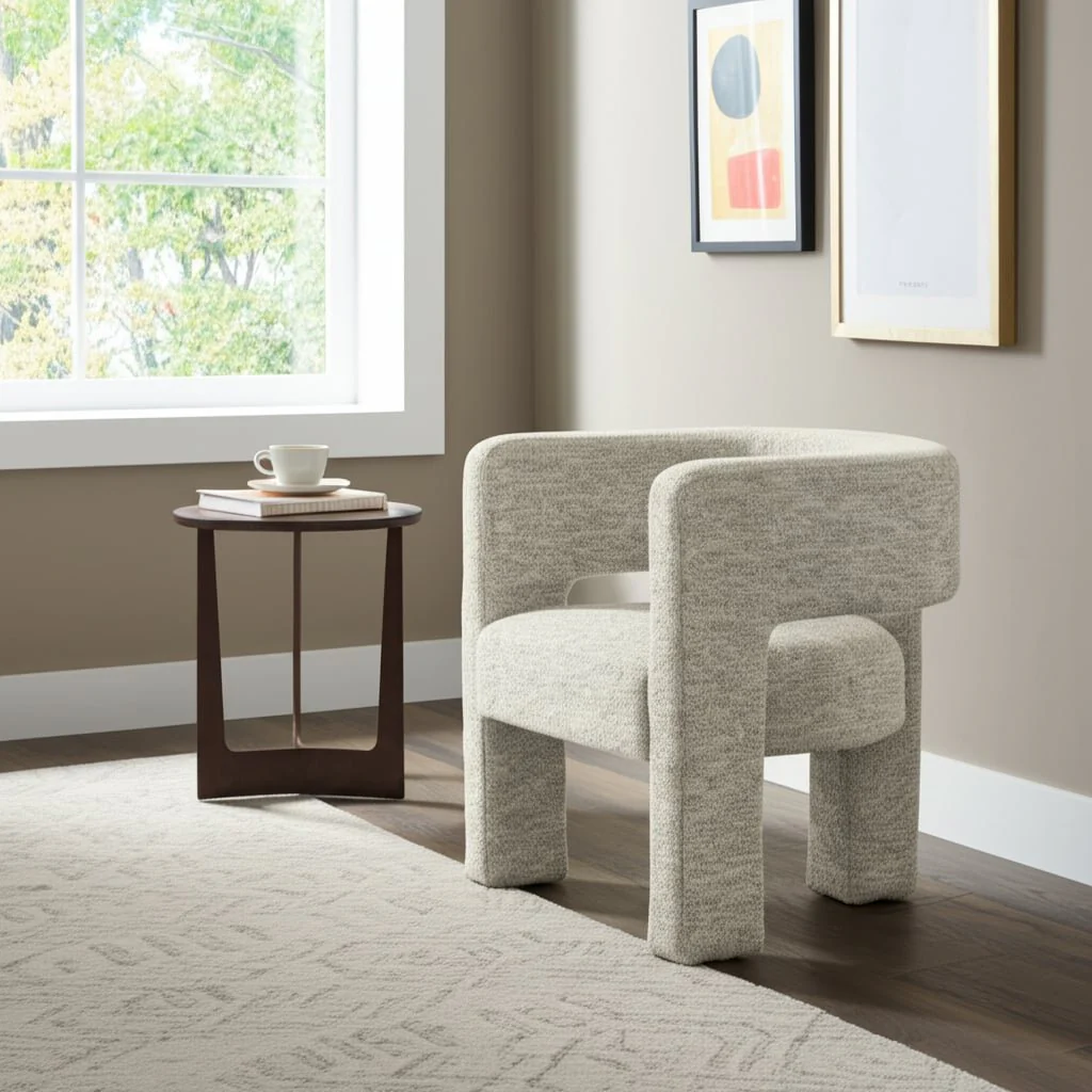 Round Back Chair - Beige - Image 12