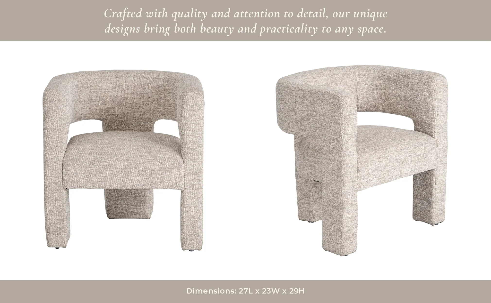 Round Back Chair - Beige - Image 13