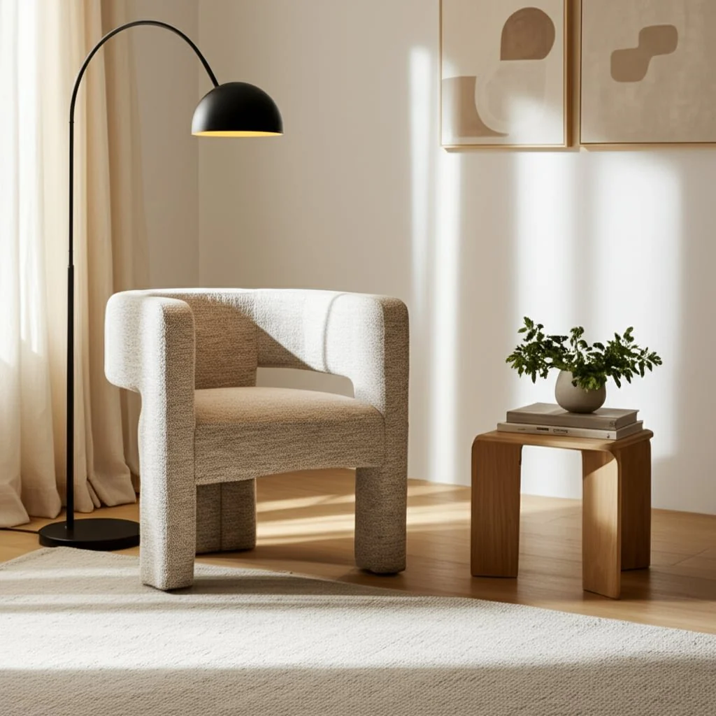 Round Back Chair - Beige - Image 9