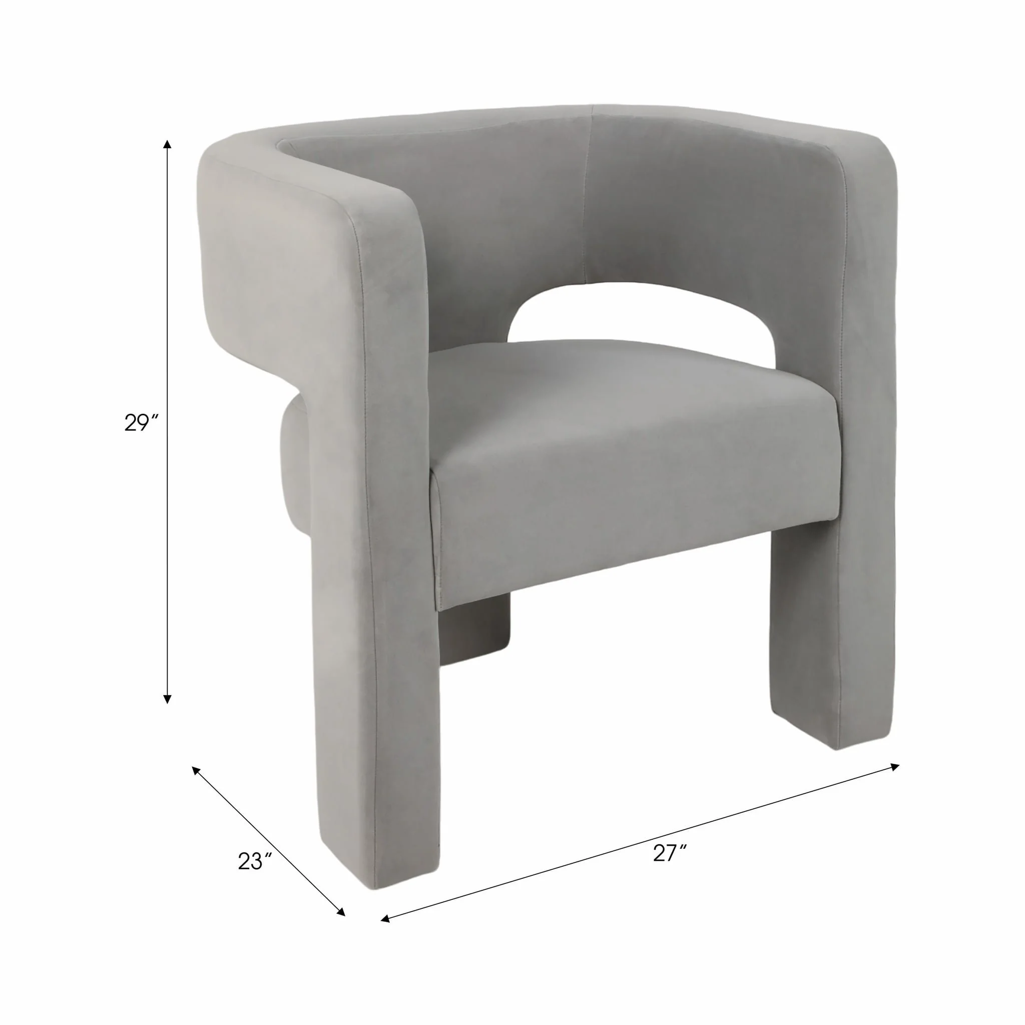 Round Back Chair, Gray - Image 7