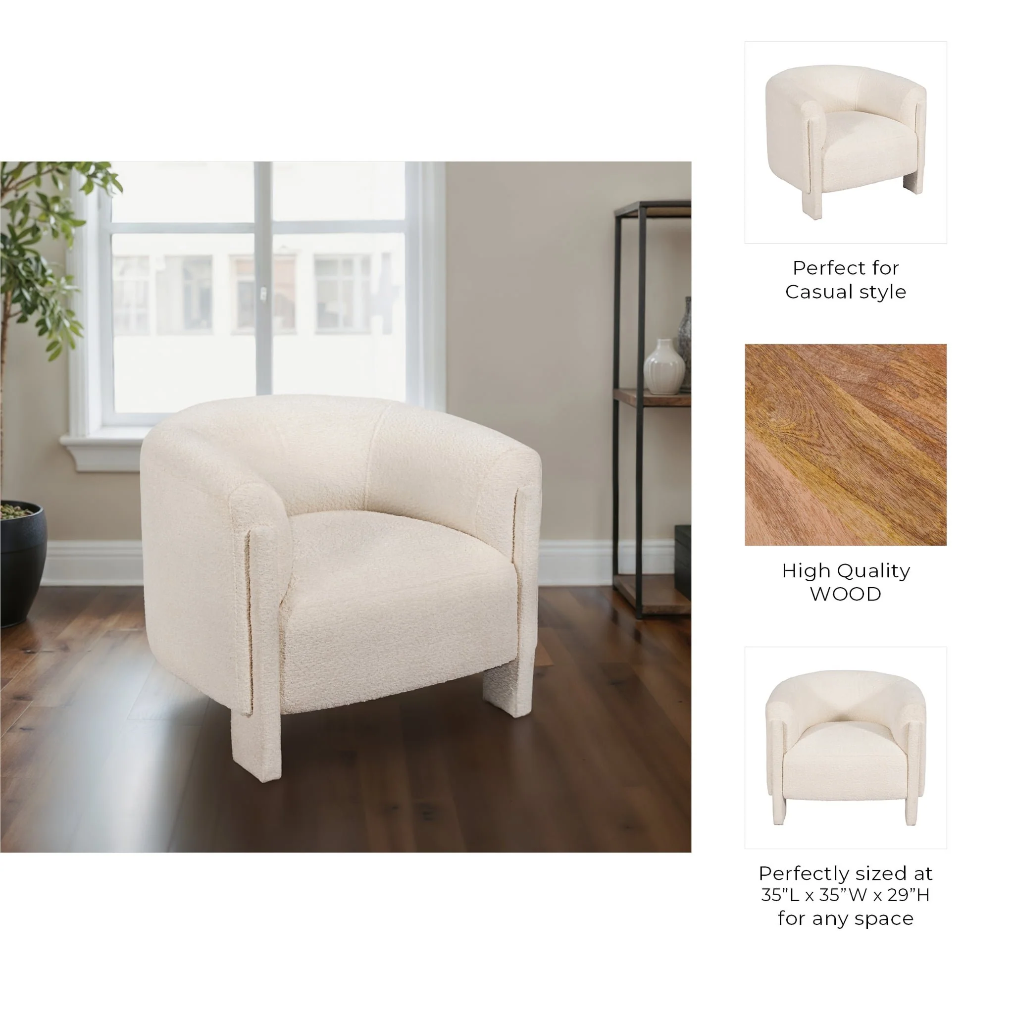 Roundback Accent Chair, Ivory - Image 8