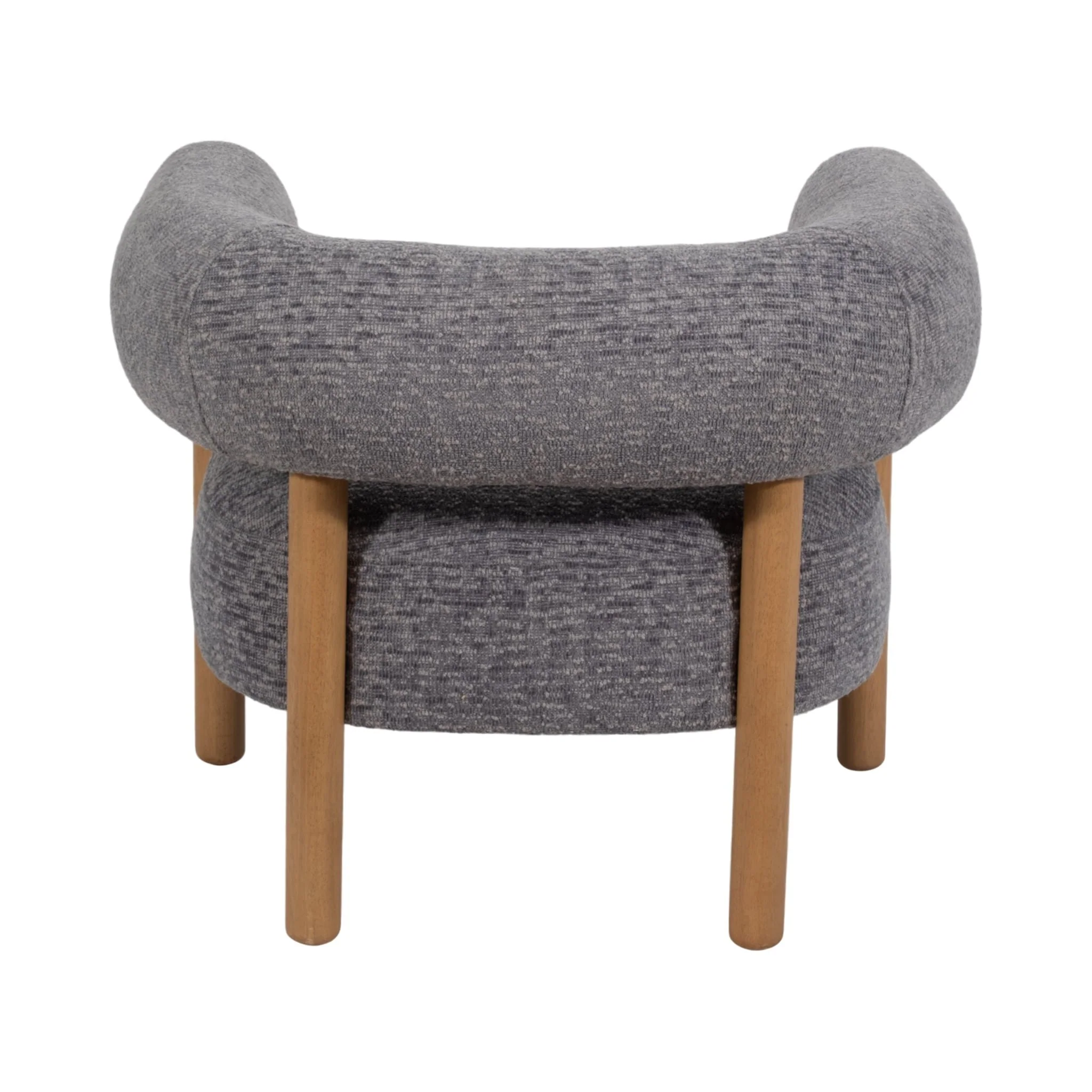 Roundback Accent Chair W/ Wood Legs, Gray - Image 4