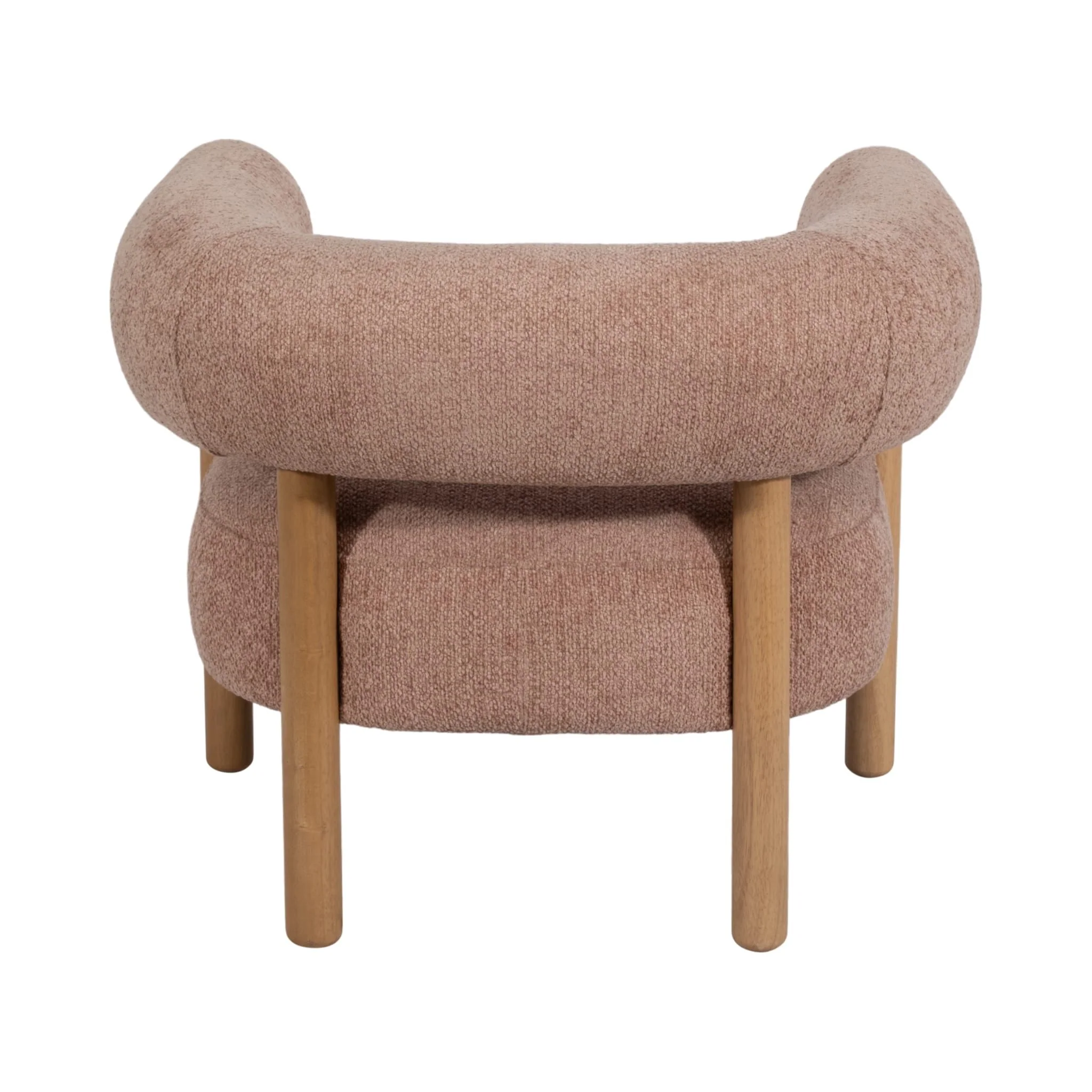 Roundback Accent Chair W/ Wood Legs, Pink - Image 4
