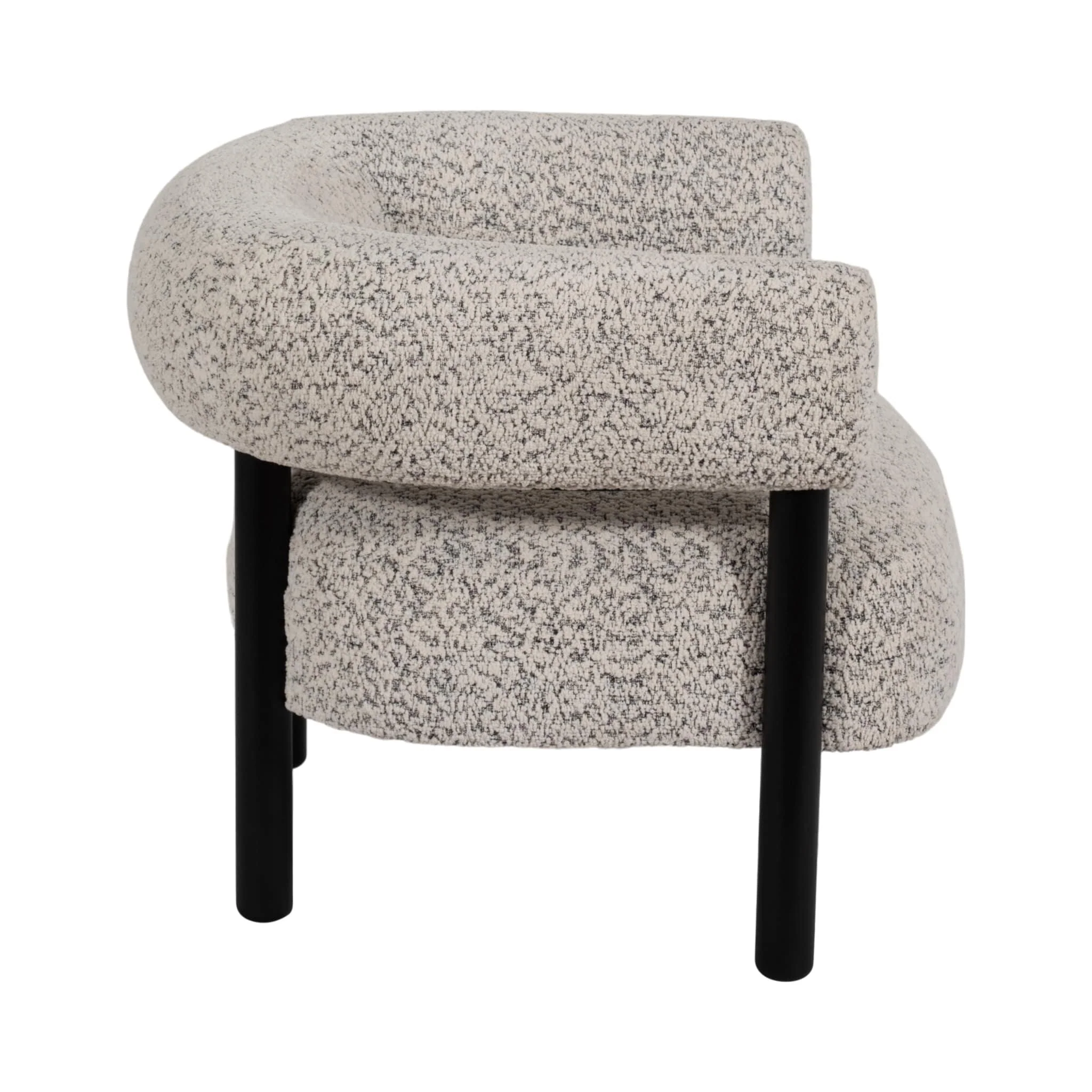 Roundback Accent Chair W/ Wood Legs, Speckled Wht - Image 3