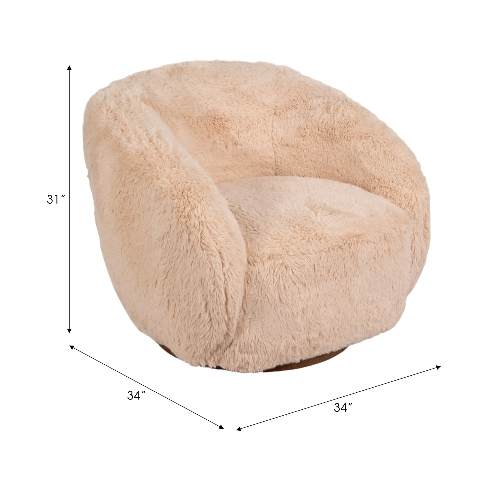 Roundback Swivel Chair, Sand - Image 7
