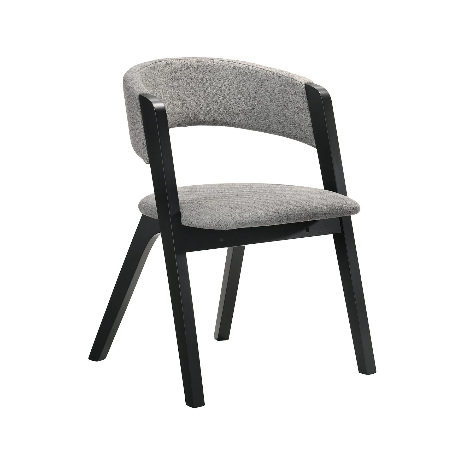 Rowan Gray Upholstered Dining Chairs in Black Finish - Set of 2 - Image 2