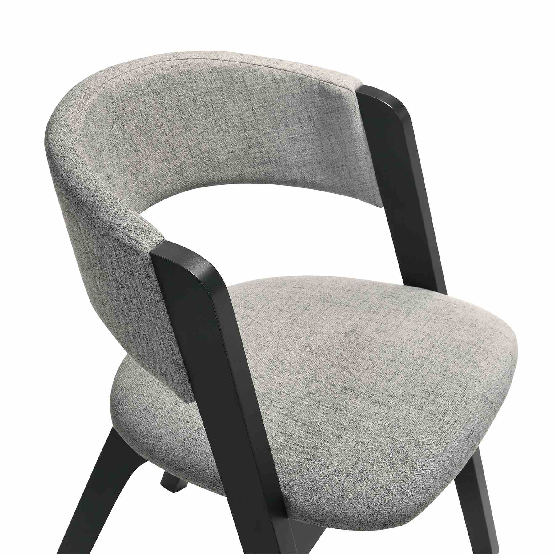 Rowan Gray Upholstered Dining Chairs in Black Finish - Set of 2 - Image 5