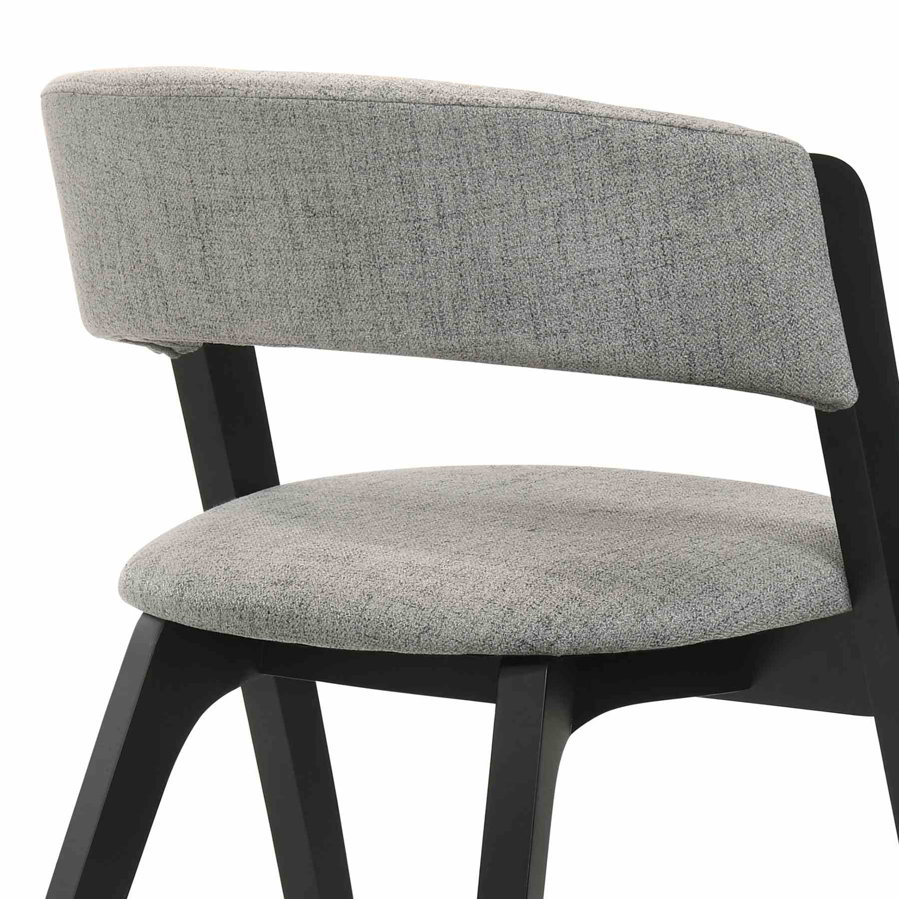Rowan Gray Upholstered Dining Chairs in Black Finish - Set of 2 - Image 6