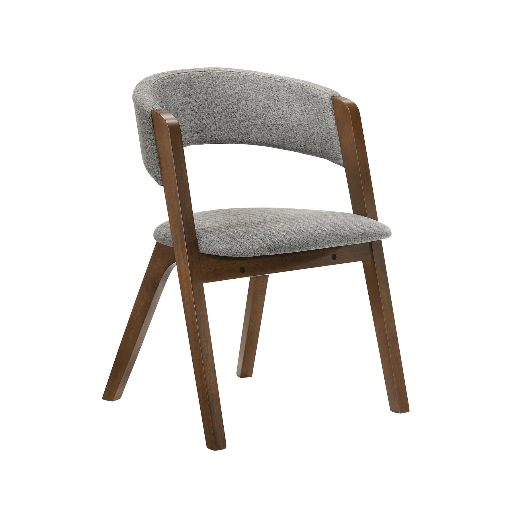 Rowan Gray Upholstered Dining Chairs in Walnut Finish - Set of 2 - Image 2