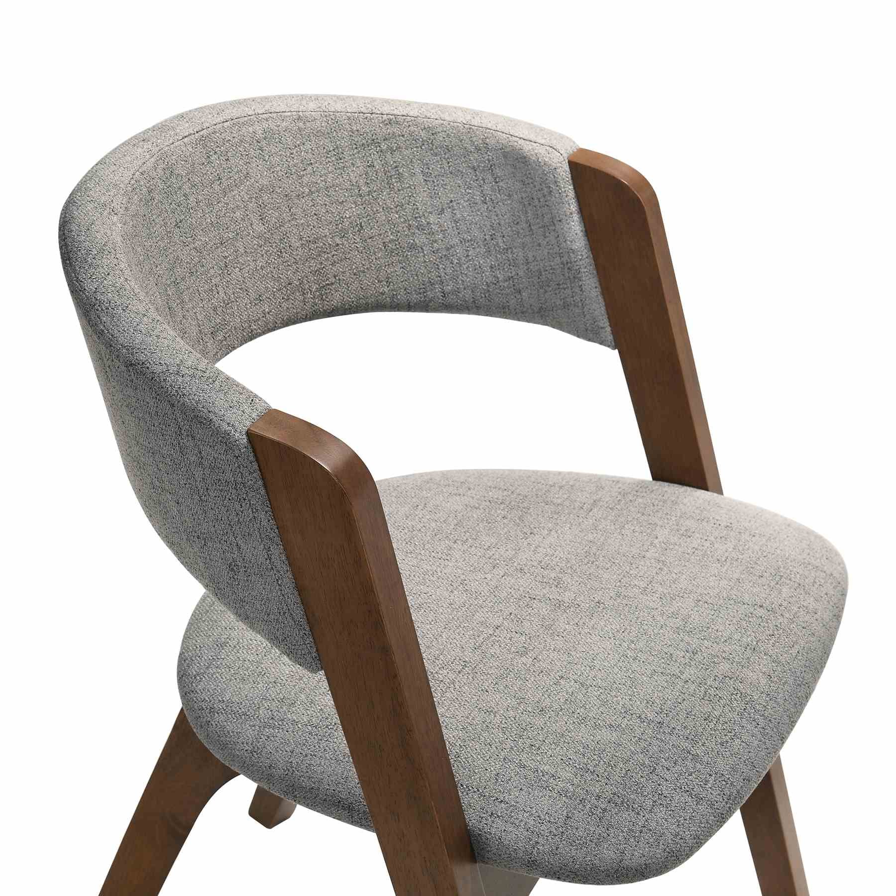 Rowan Gray Upholstered Dining Chairs in Walnut Finish - Set of 2 - Image 5