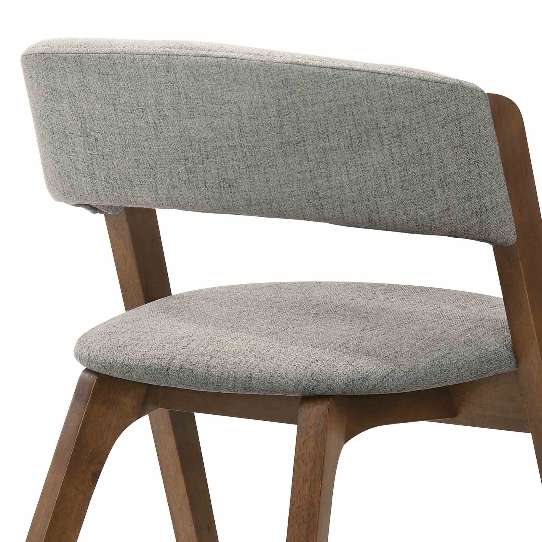 Rowan Gray Upholstered Dining Chairs in Walnut Finish - Set of 2 - Image 6