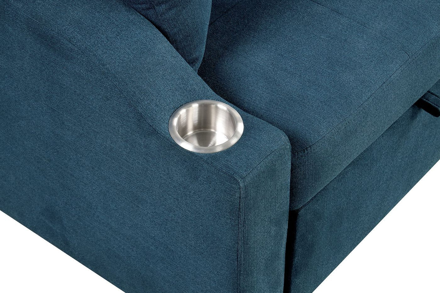 Royden Sleeper Sofa w/ Cupholder, Blue - Image 9
