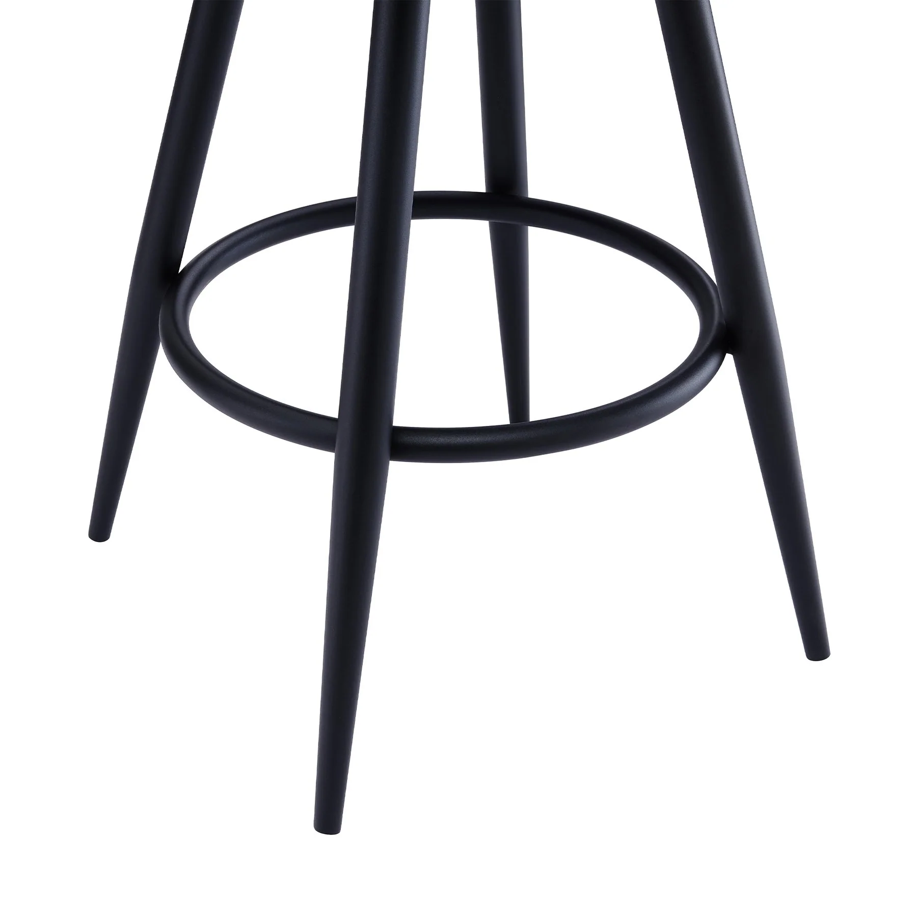 Ruby 26" Counter Height Swivel Gray Faux Leather and Black Metal Bar Stool - Image 7