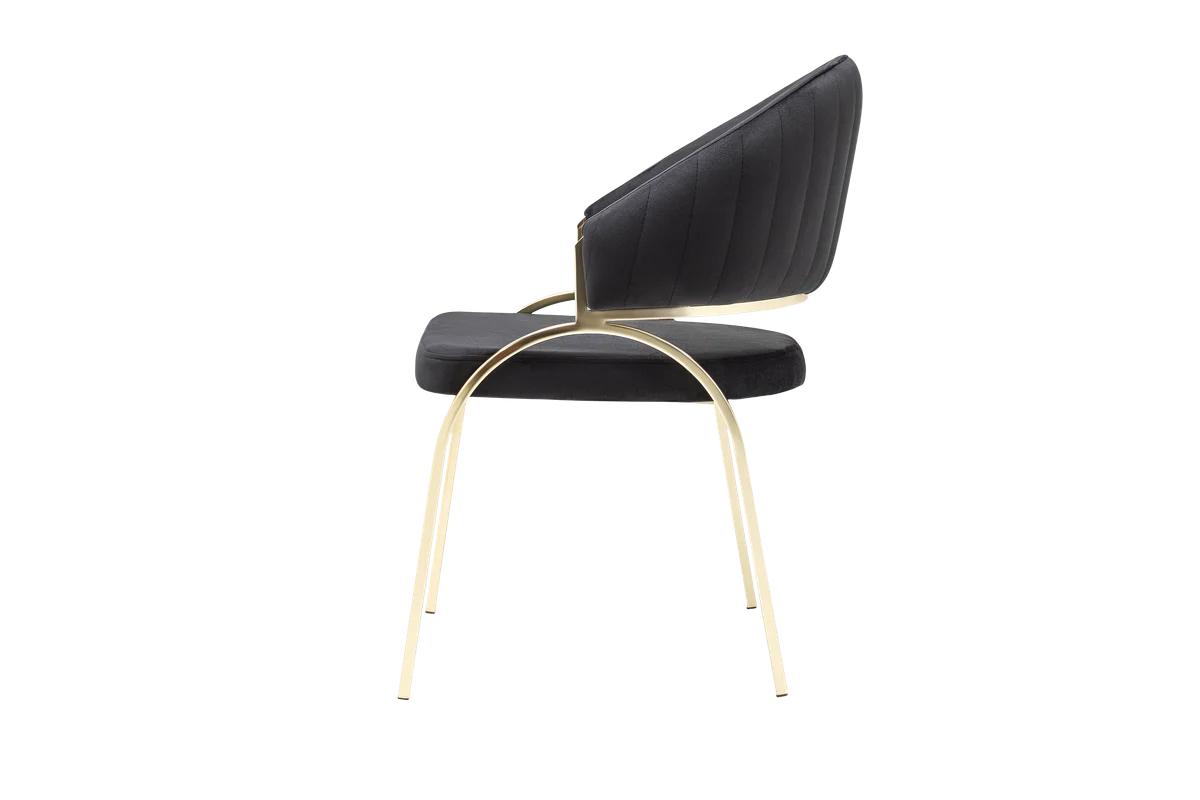 Ruby Chair With Gold Legs - Black - Image 3