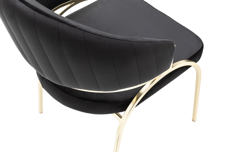 Ruby Chair With Gold Legs - Black - Image 4