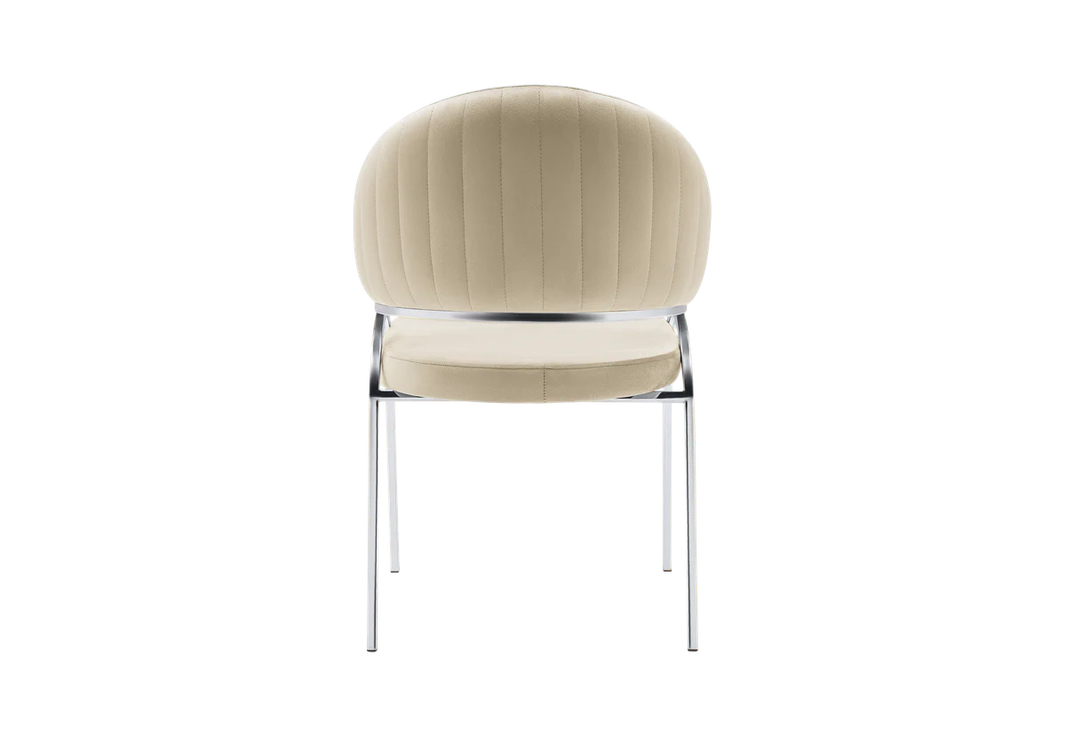 Ruby Chair With Stainless Steel Legs - Beige - Image 3
