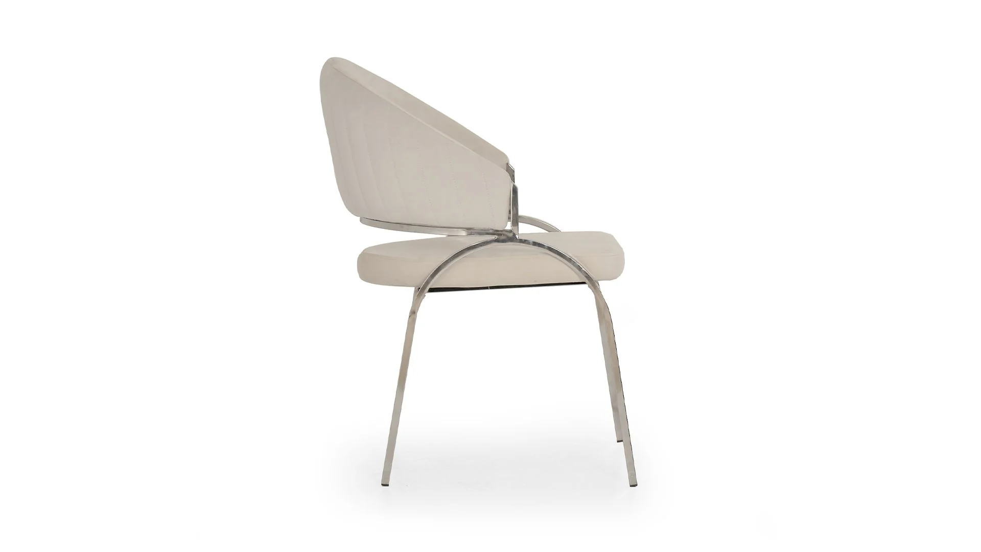 Ruby Chair With Stainless Steel Legs - Beige - Image 4