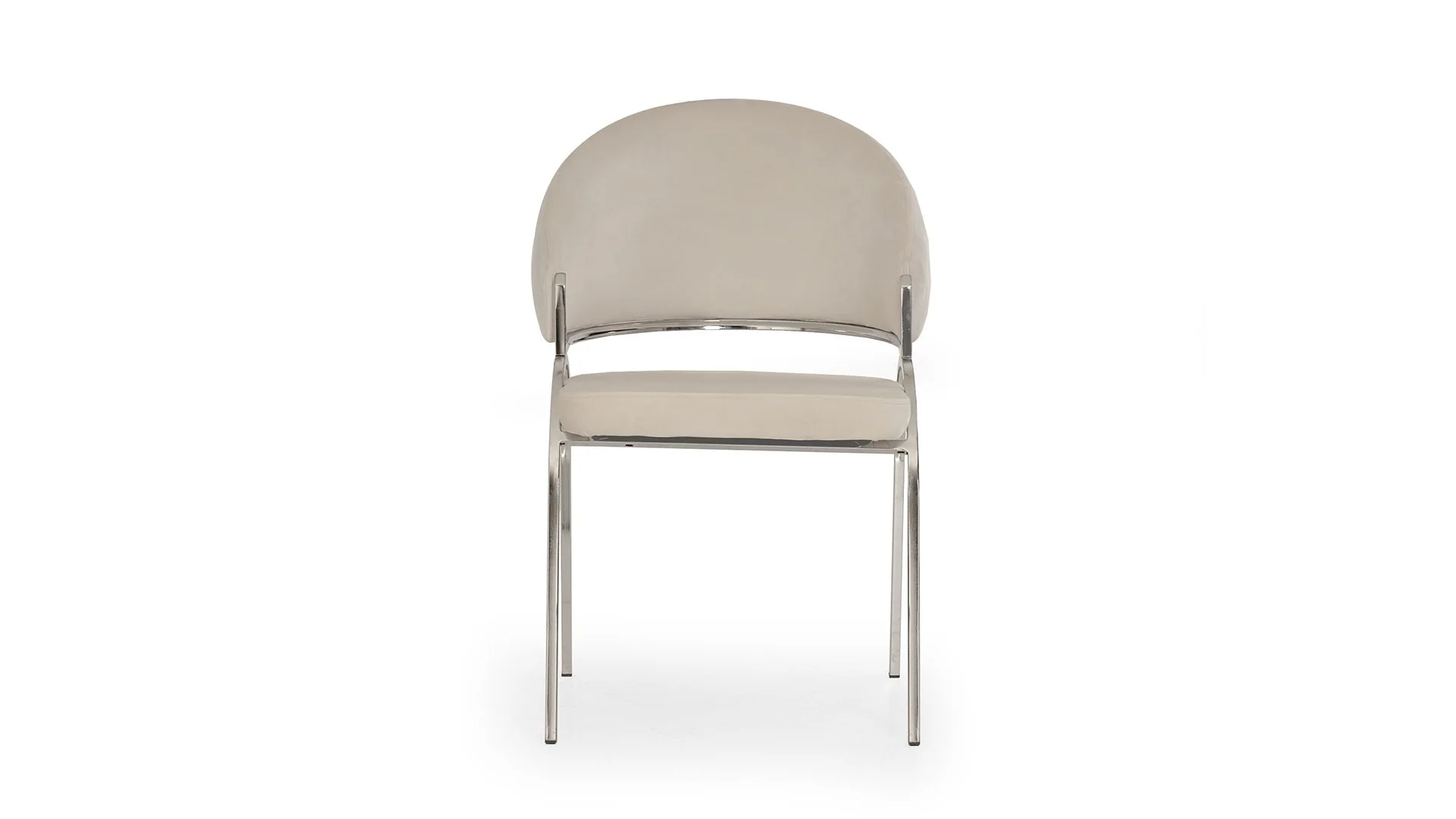 Ruby Chair With Stainless Steel Legs - Beige - Image 5