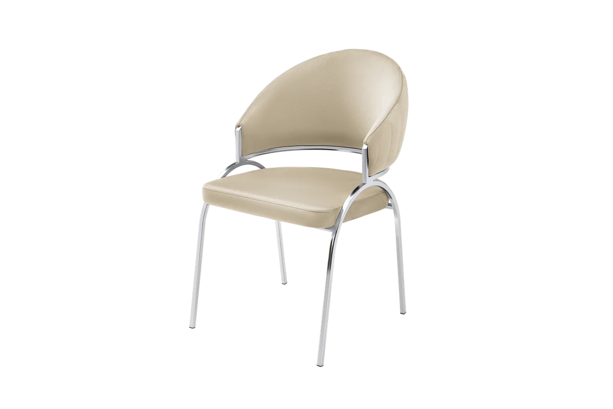 Ruby Chair With Stainless Steel Legs - Beige - Image 6