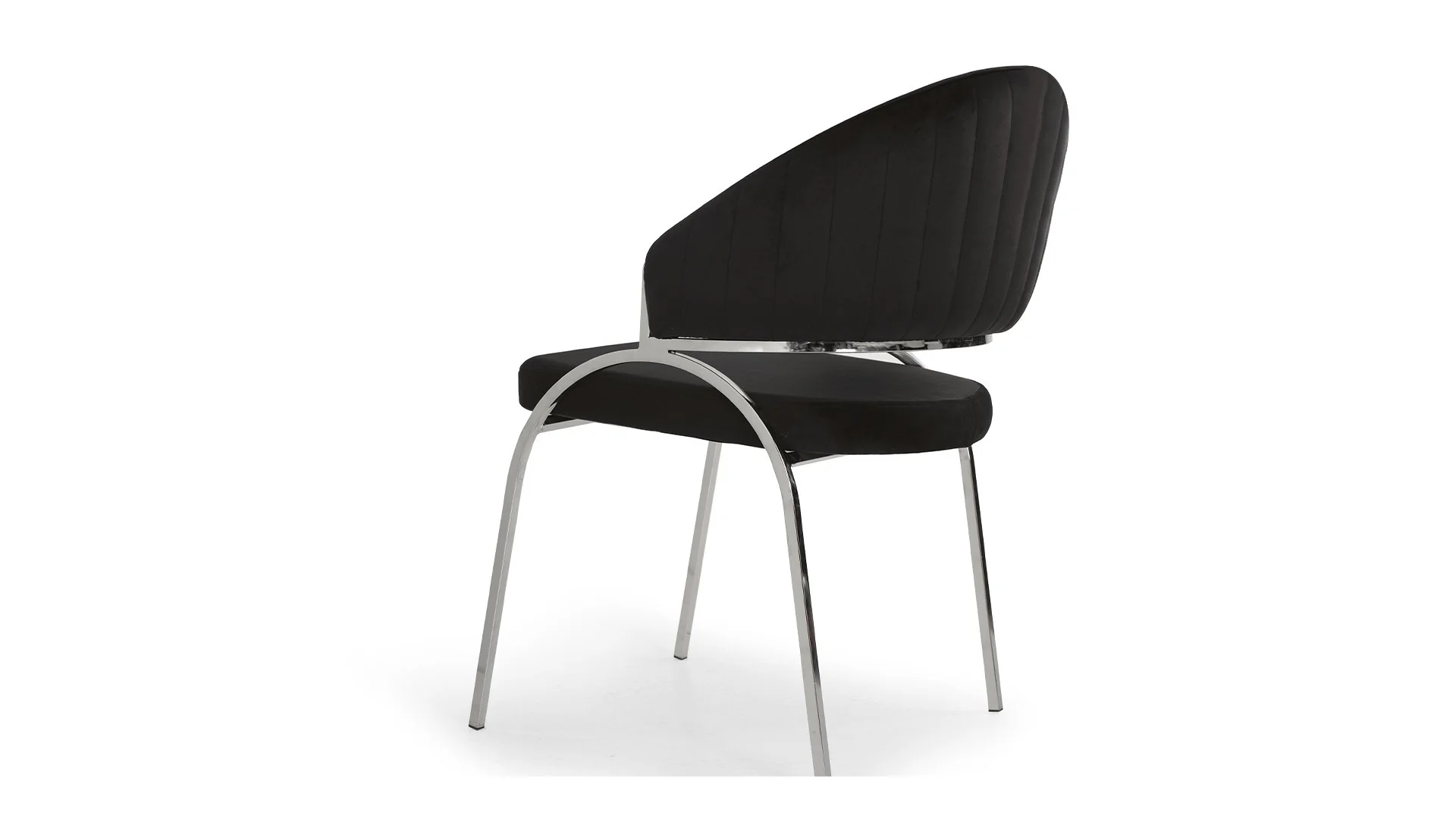 Ruby Chair With Stainless Steel Legs - Black - Image 3