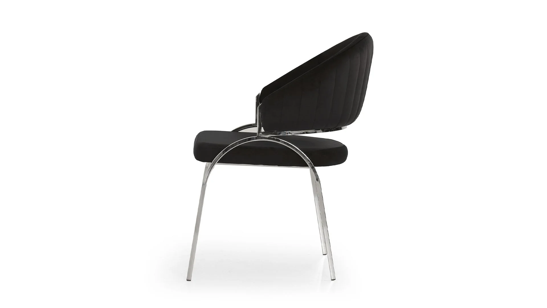 Ruby Chair With Stainless Steel Legs - Black - Image 4