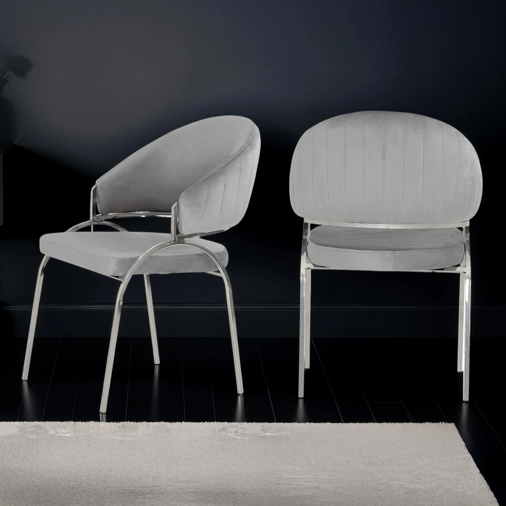 Ruby Chair With Stainless Steel Legs - Gray - Image 7