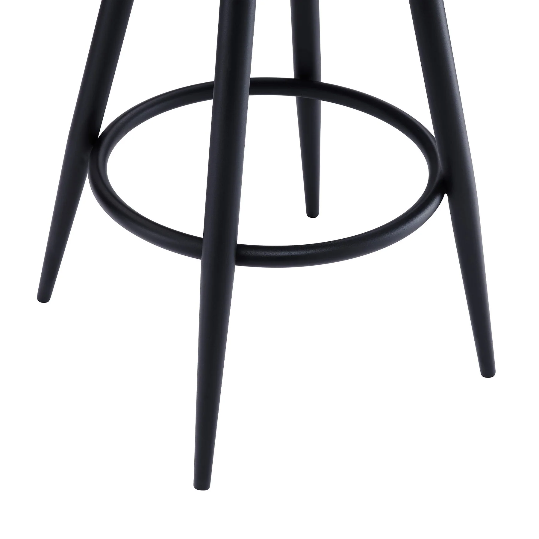 Ruby Contemporary 26" Counter Height Barstool in Black Powder Coated Finish and Vintage Coffee Faux Leather - Image 7