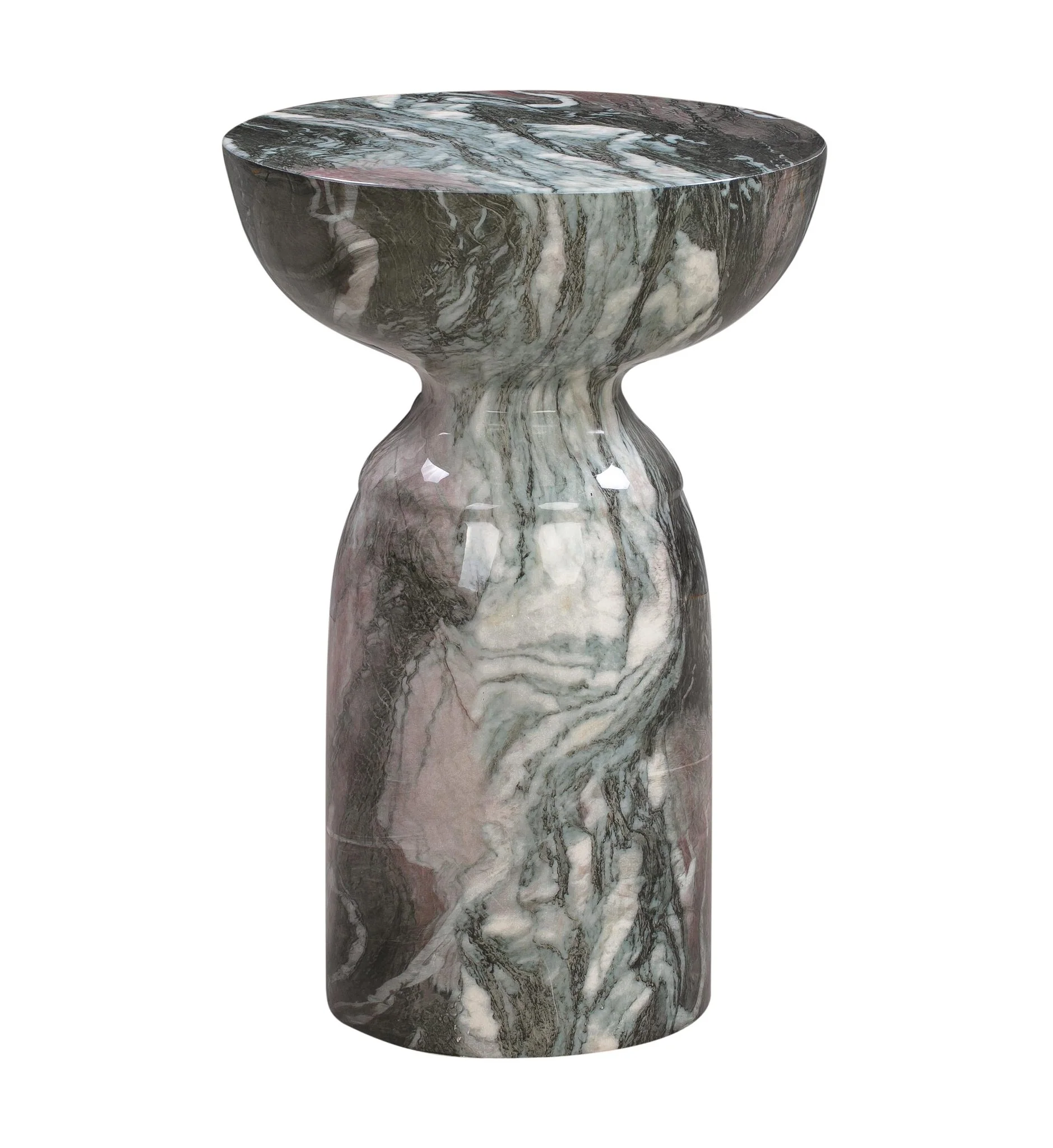Rue Grey and Blush Marble Side Table - Image 3