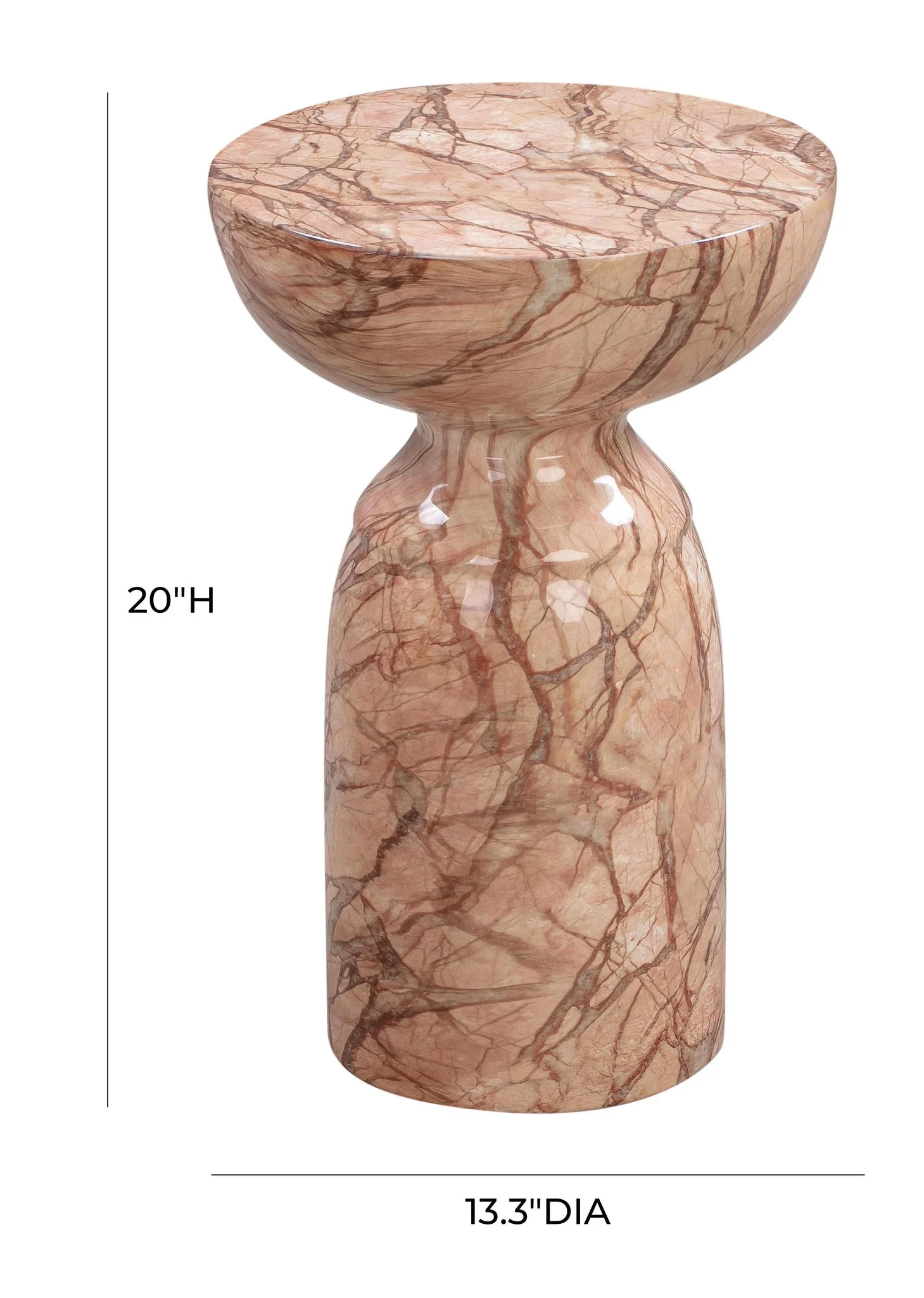 Rue Sunset Marble Side Table - Image 6