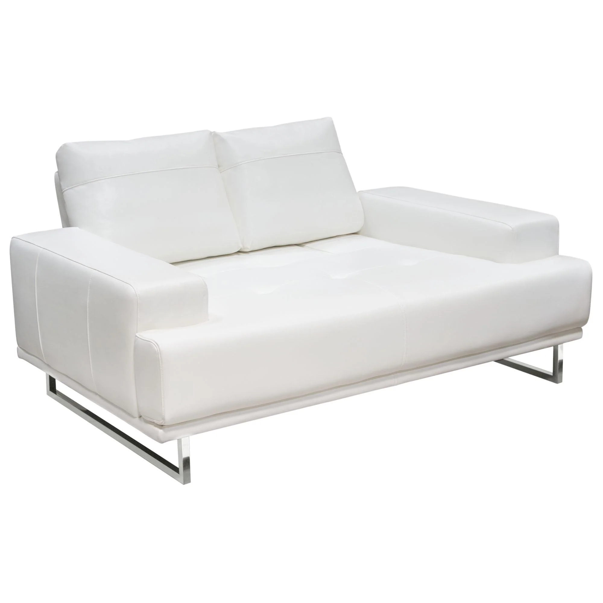 Russo Loveseat w/ Adjustable Seat Backs in White Air Leather by Diamond Sofa - Image 4