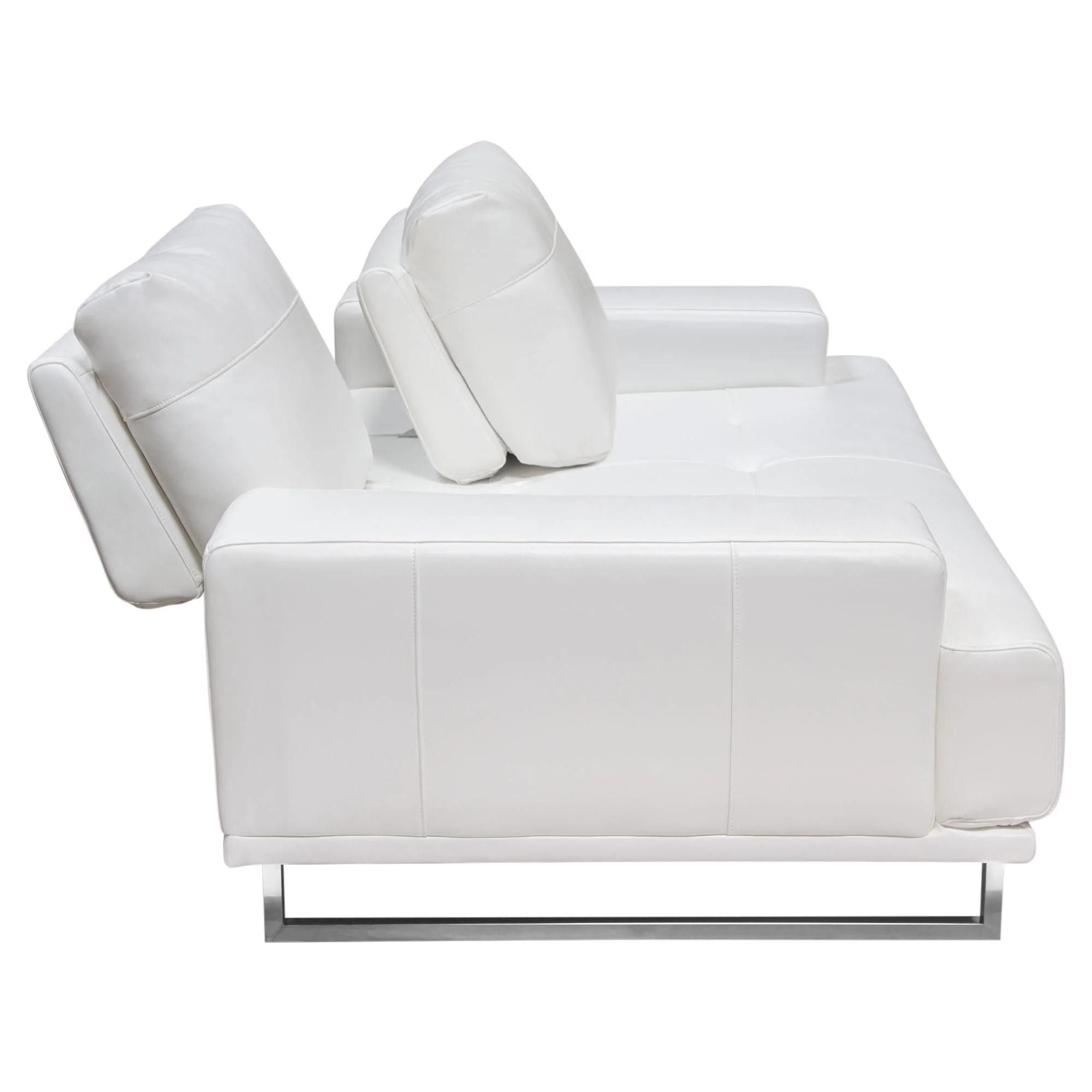 Russo Loveseat w/ Adjustable Seat Backs in White Air Leather by Diamond Sofa - Image 6