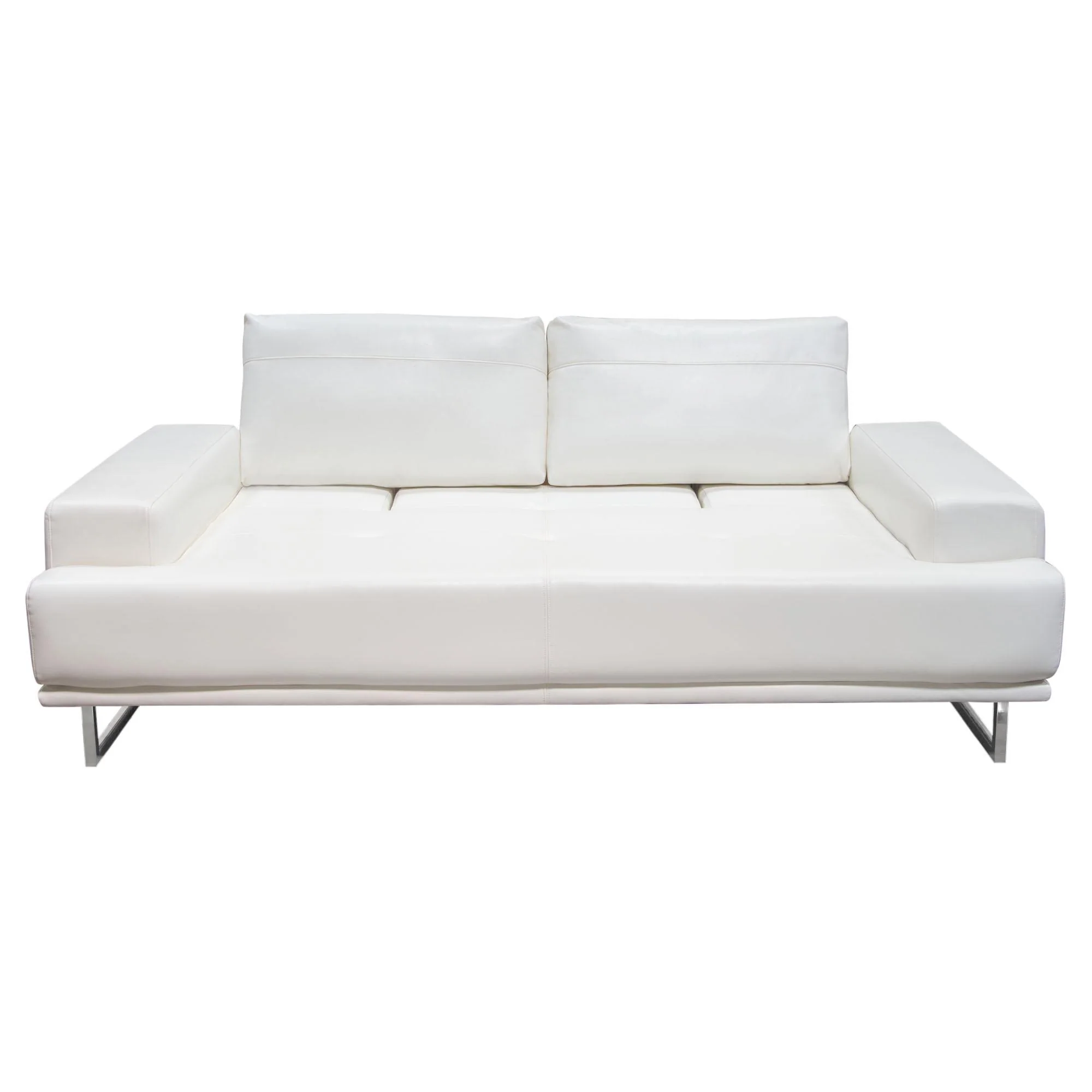Russo Sofa w/ Adjustable Seat Backs in White Air Leather by Diamond Sofa - Image 2
