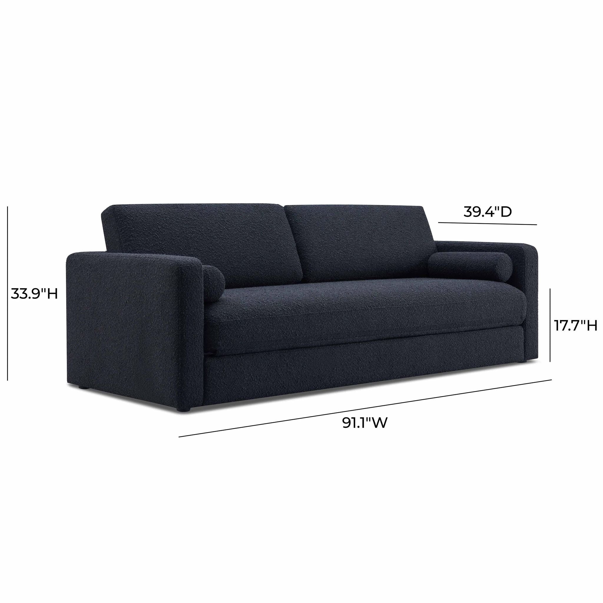 Ryan Black Boucle Sofa Bed - Image 9