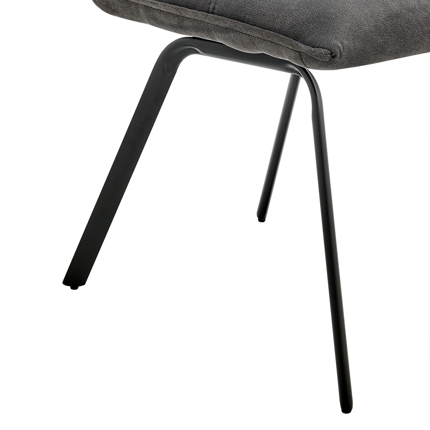 Rylee Dining Room Accent Chair in Charcoal Fabric and Black Finish - Set of 2 - Image 7