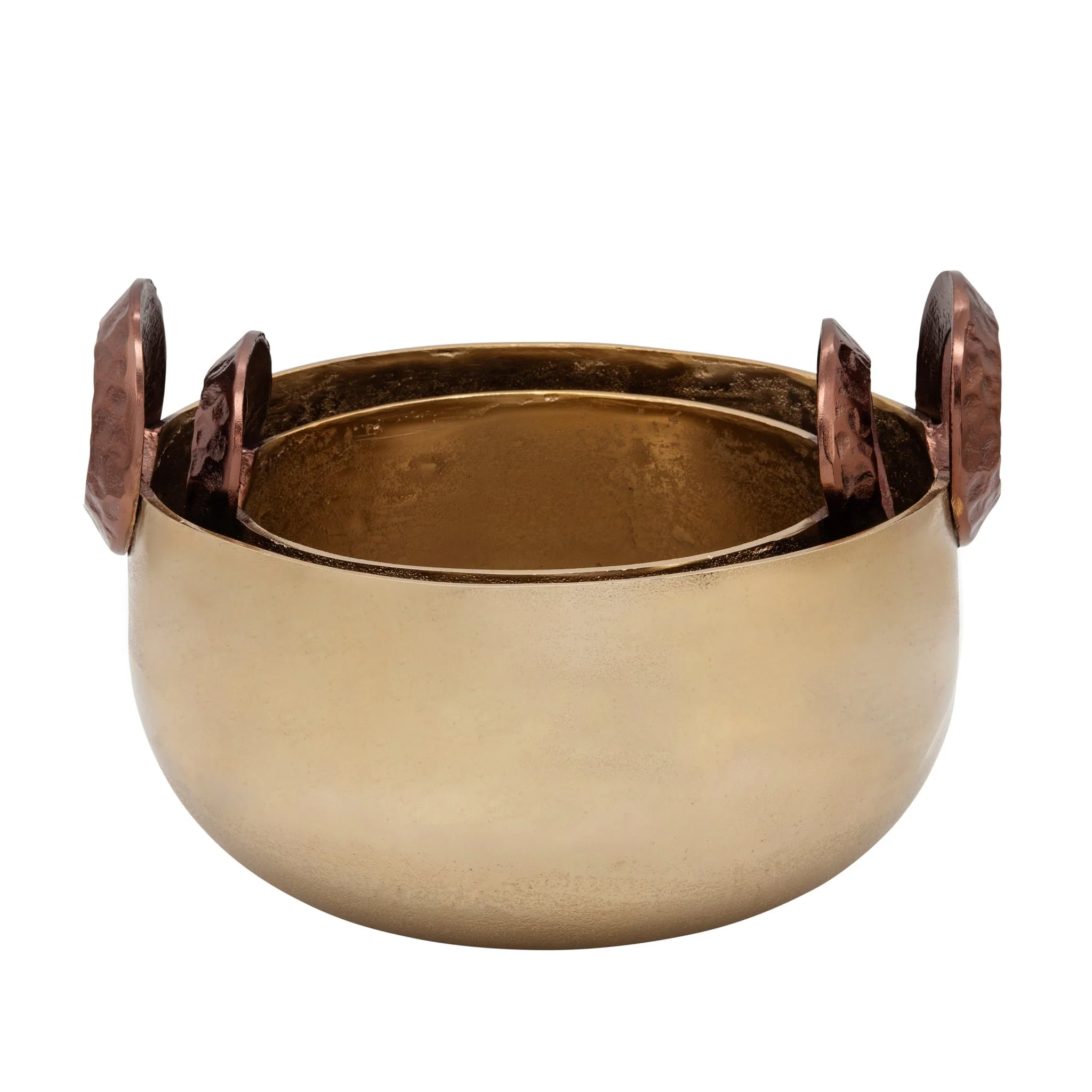 S/2 10/12" Bowl With Handles, Gold - Image 2