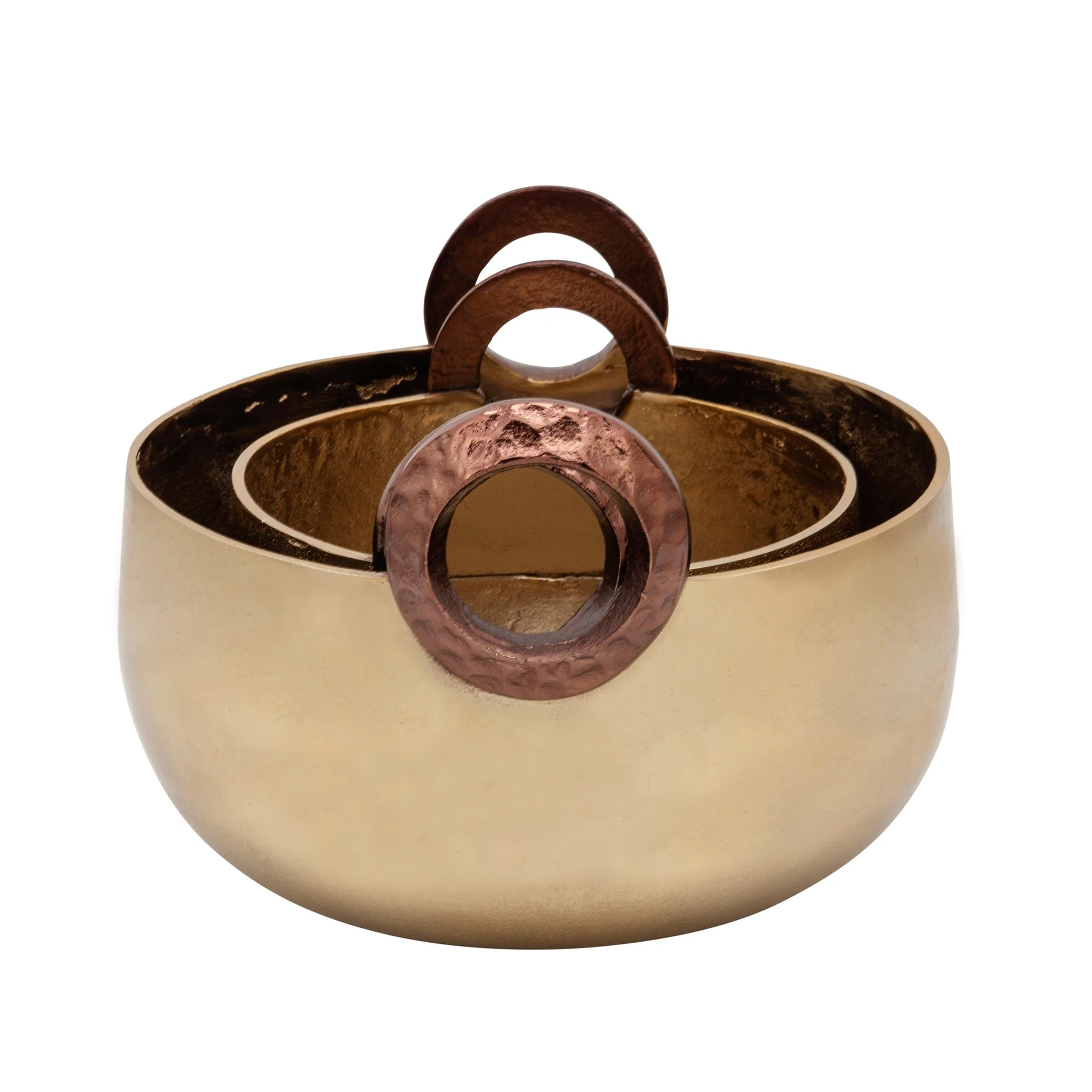 S/2 10/12" Bowl With Handles, Gold - Image 3