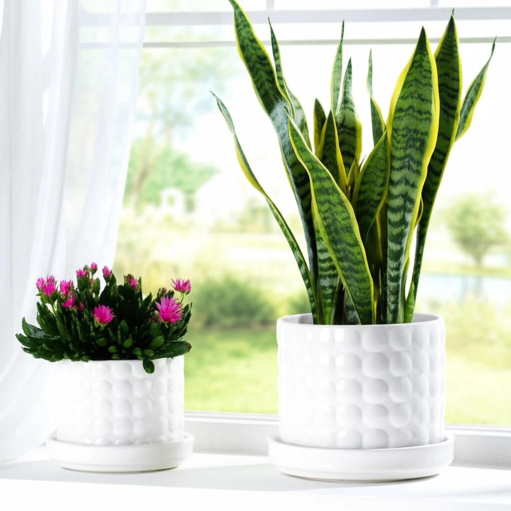 S/2 10/12" Bubble Planter, White - Image 10