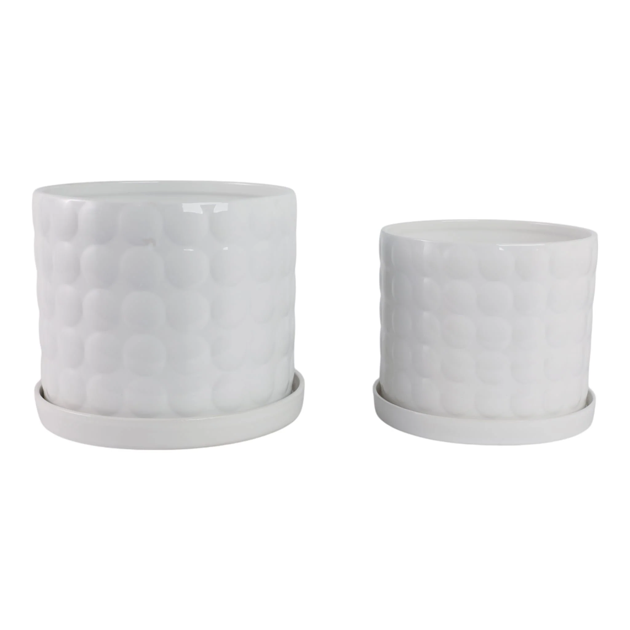 S/2 10/12" Bubble Planter, White - Image 3