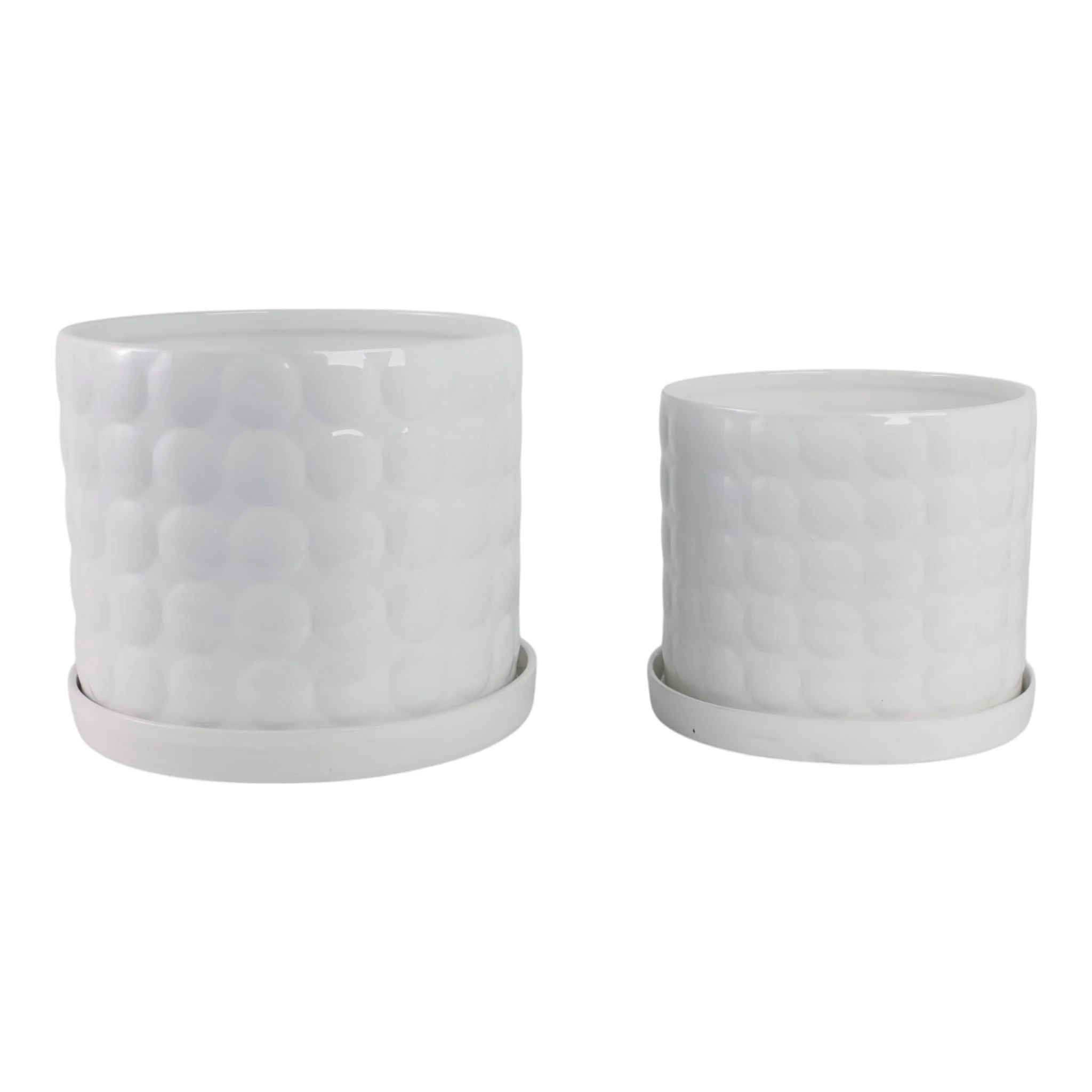S/2 10/12" Bubble Planter, White - Image 4
