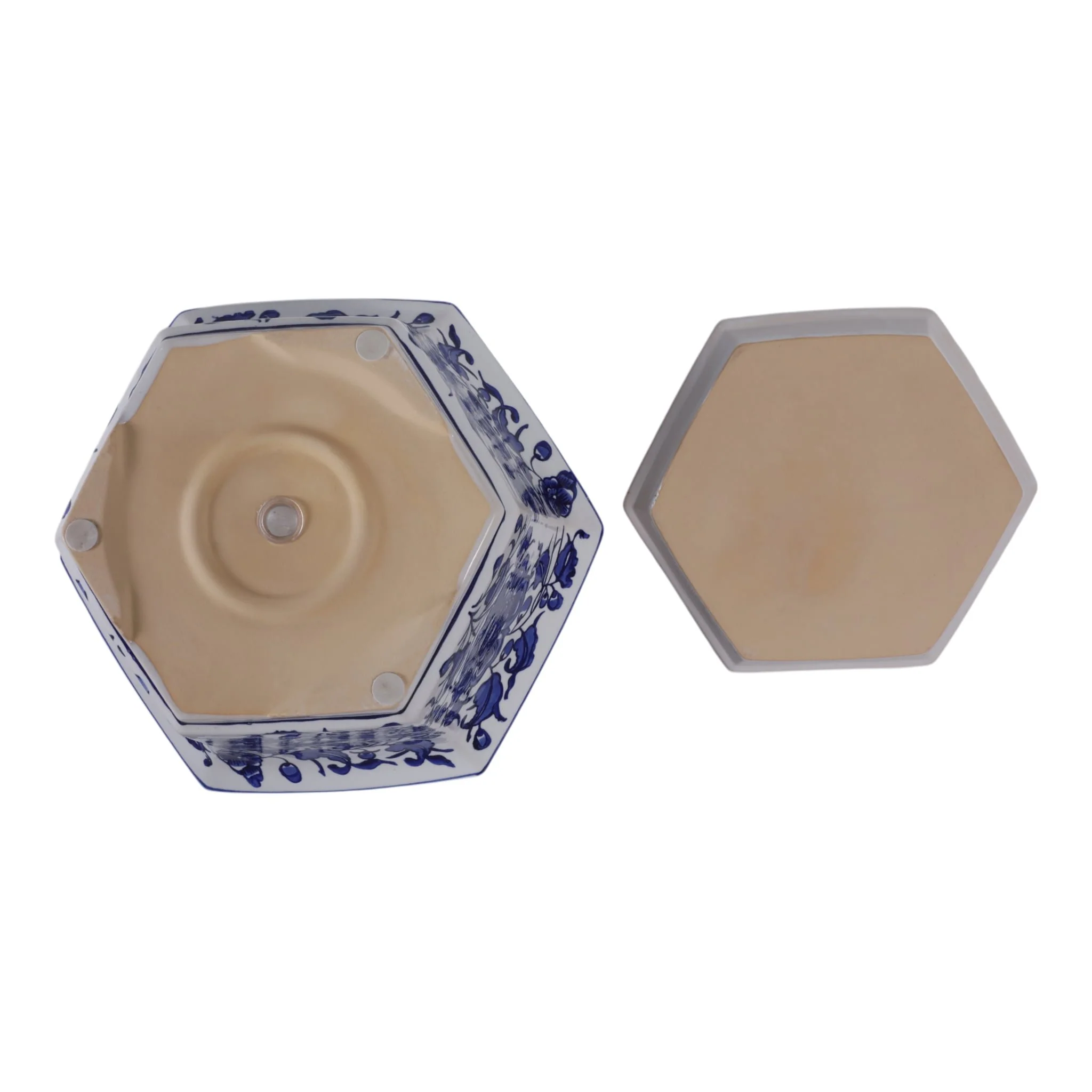 S/2 10/12" Chinoiserie Saucer Planter, Blue/white - Image 7