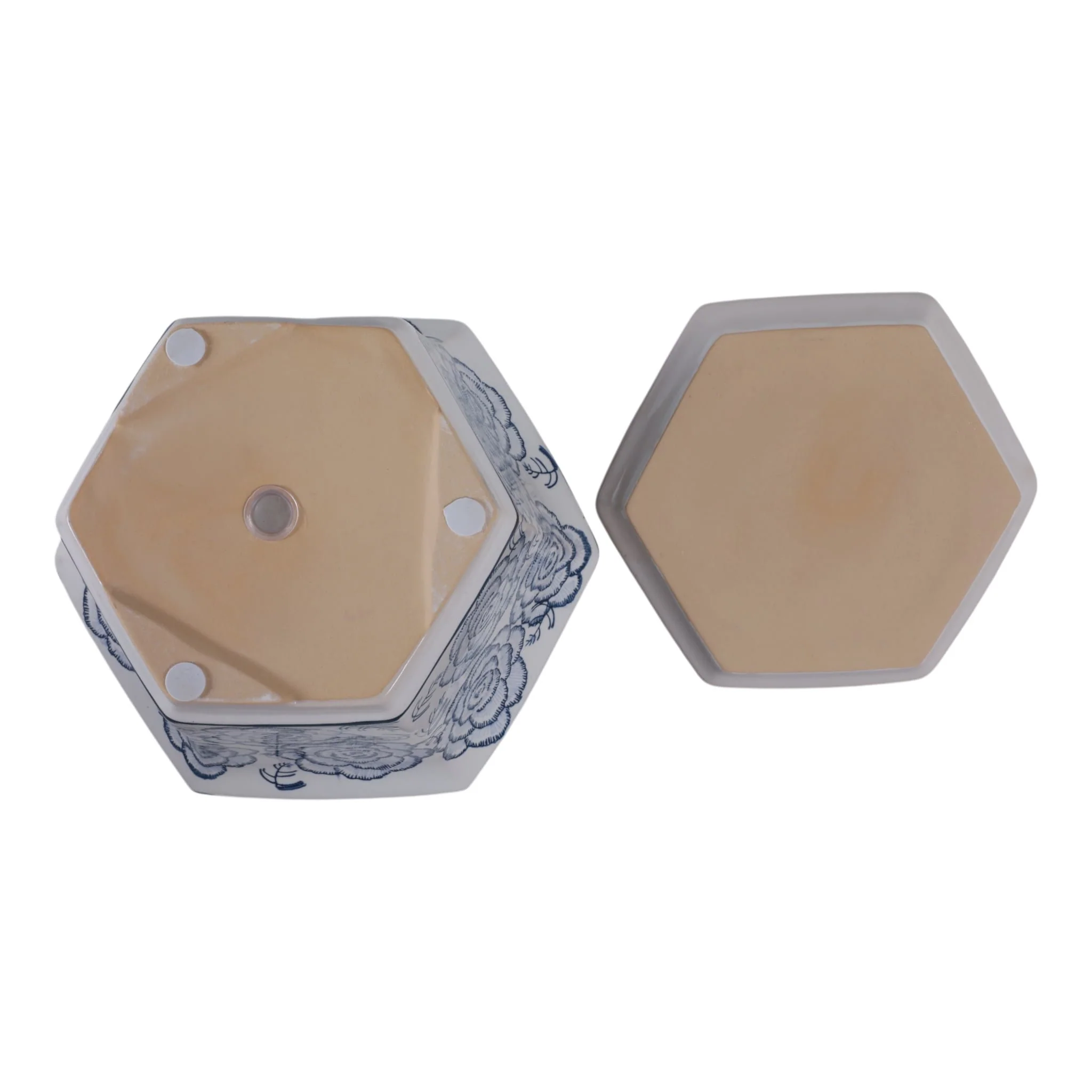 S/2 10/12" Chinoiserie Saucer Planter, Blue/white - Image 7