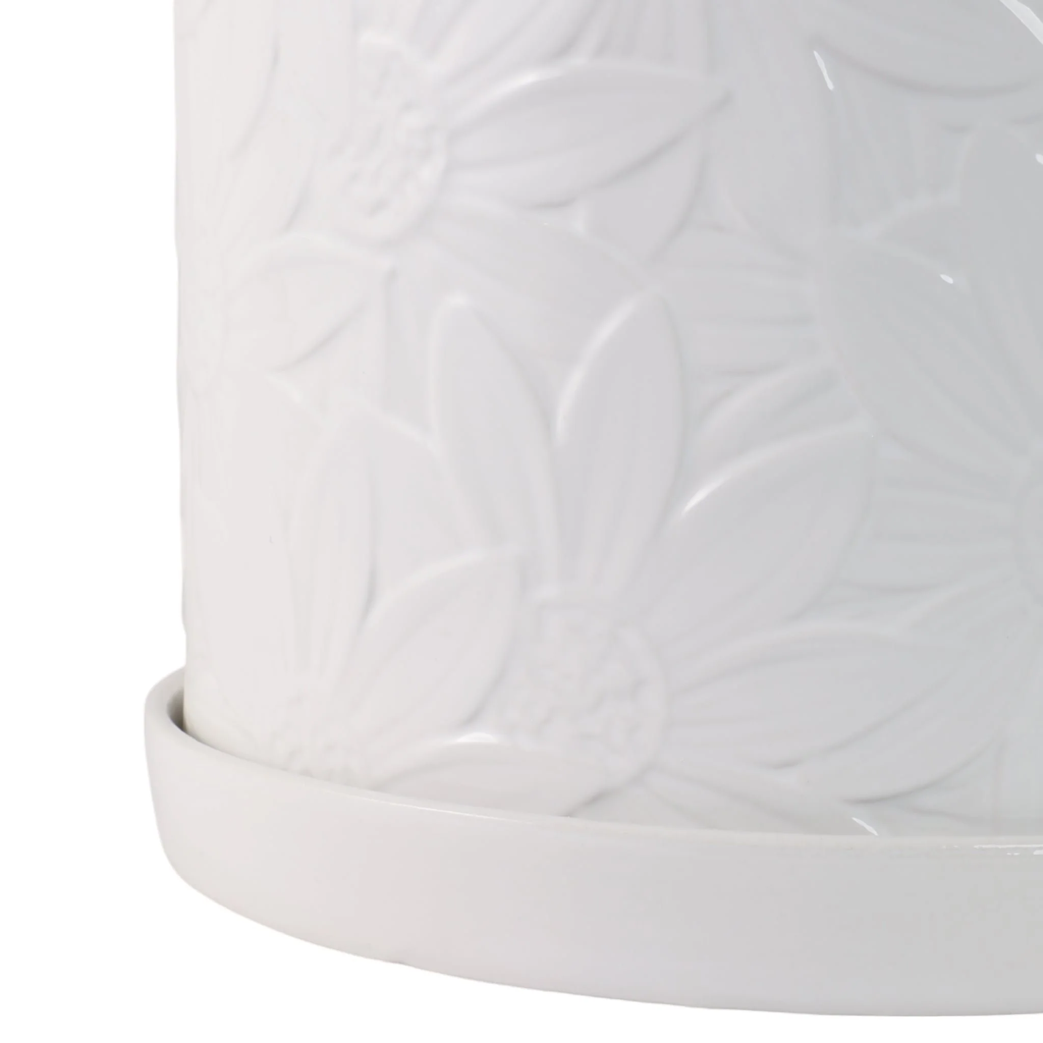 S/2 10/12" Daisy Flower Planter, White - Image 4
