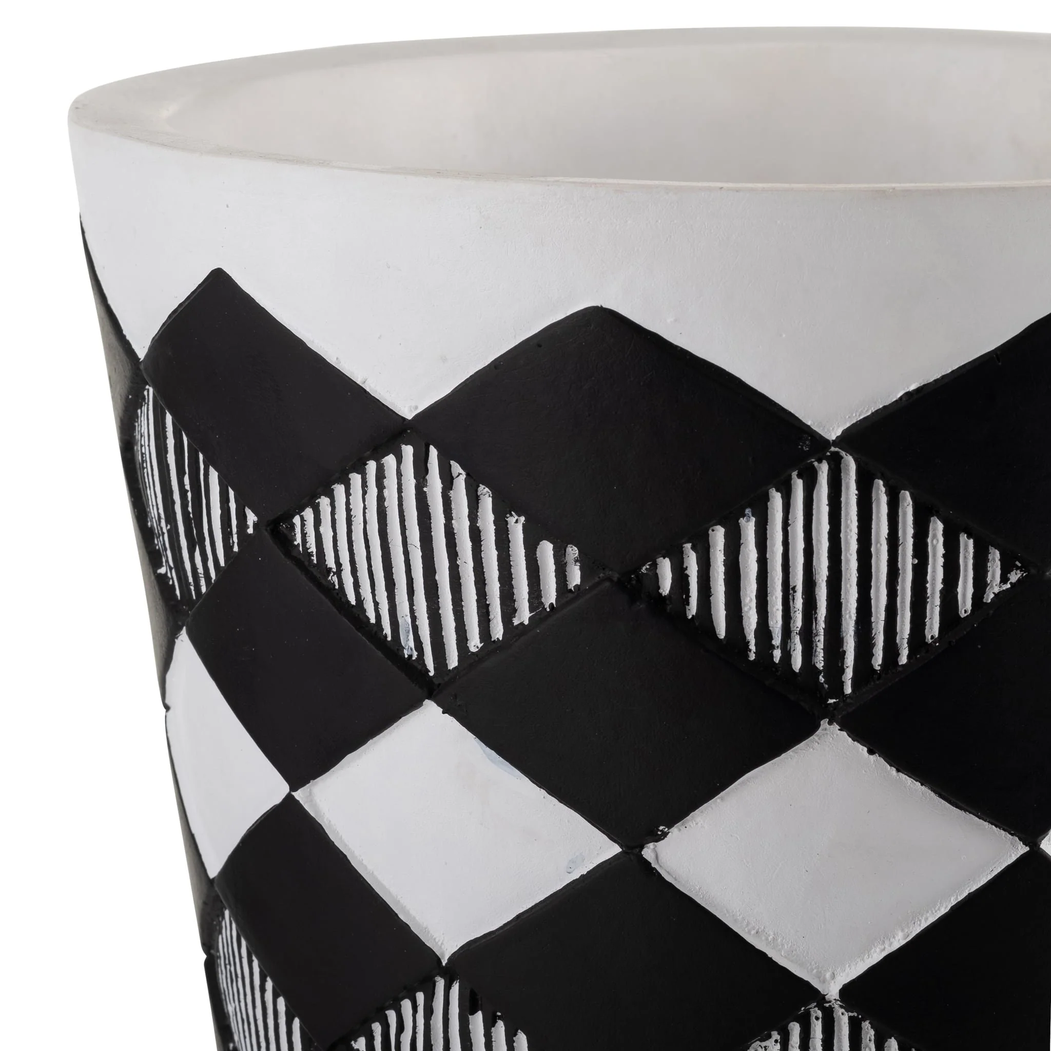 S/2 10/12" Diamond Planter W/ Wood Legs, Black(kd) - Image 4
